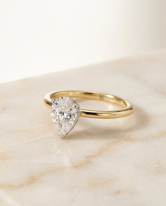 The Eartha Select Hidden Halo Engagement Ring with Lab Diamond in 18K Yellow Gold - view 1