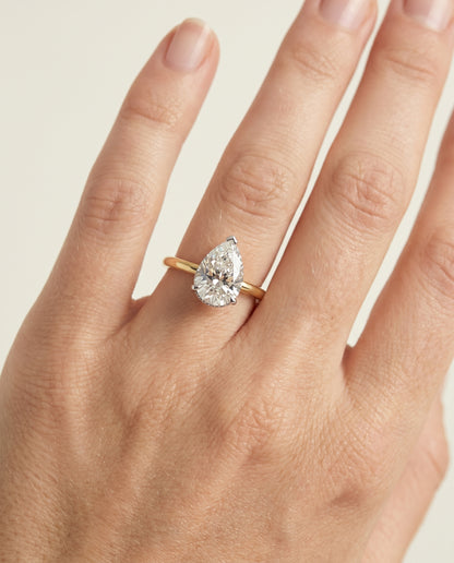 The Eartha Upper Hidden Halo Solitaire Princess Cut Engagement Ring Setting in 18K Yellow Gold