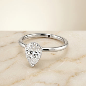 The Eartha Upper Hidden Halo Solitaire Princess Cut Engagement Ring Setting in Platinum