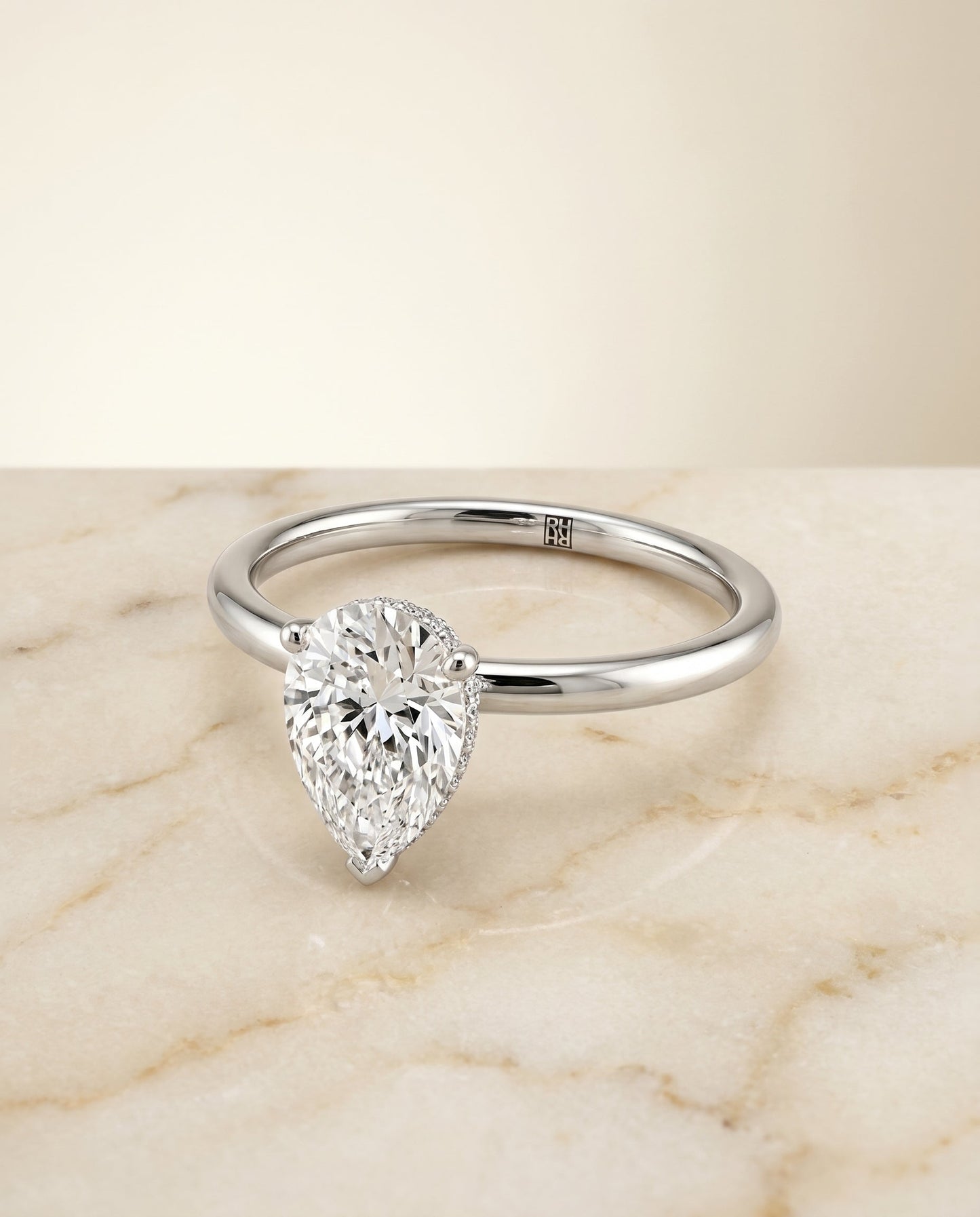 The Eartha Select Hidden Halo Engagement Ring with Lab Diamond in Platinum - view 1
