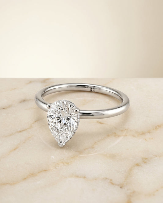 The Eartha Select Hidden Halo Engagement Ring with Lab Diamond in Platinum - view 1