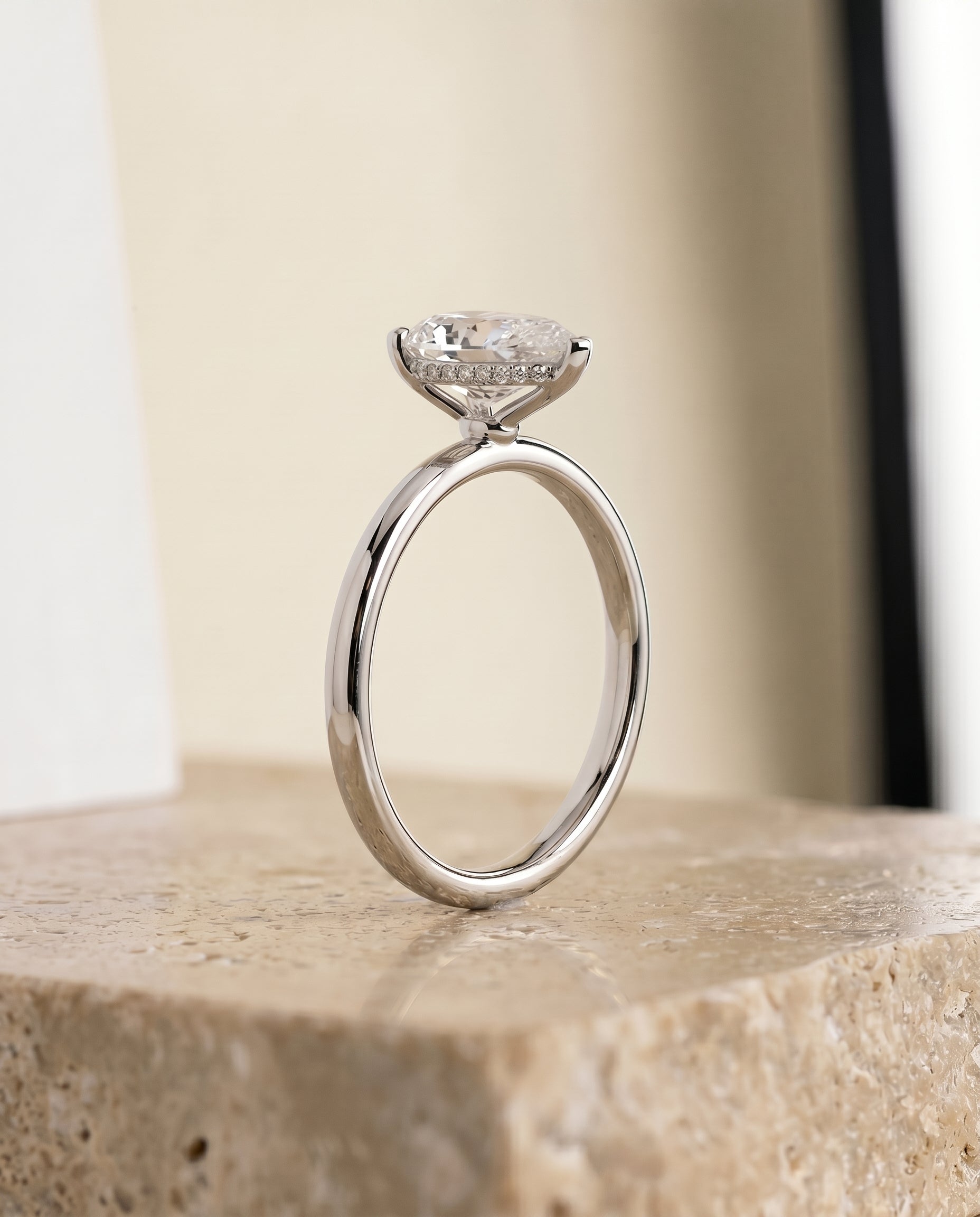The Eartha setting for princess diamonds, made to order in Platinum | RockHer