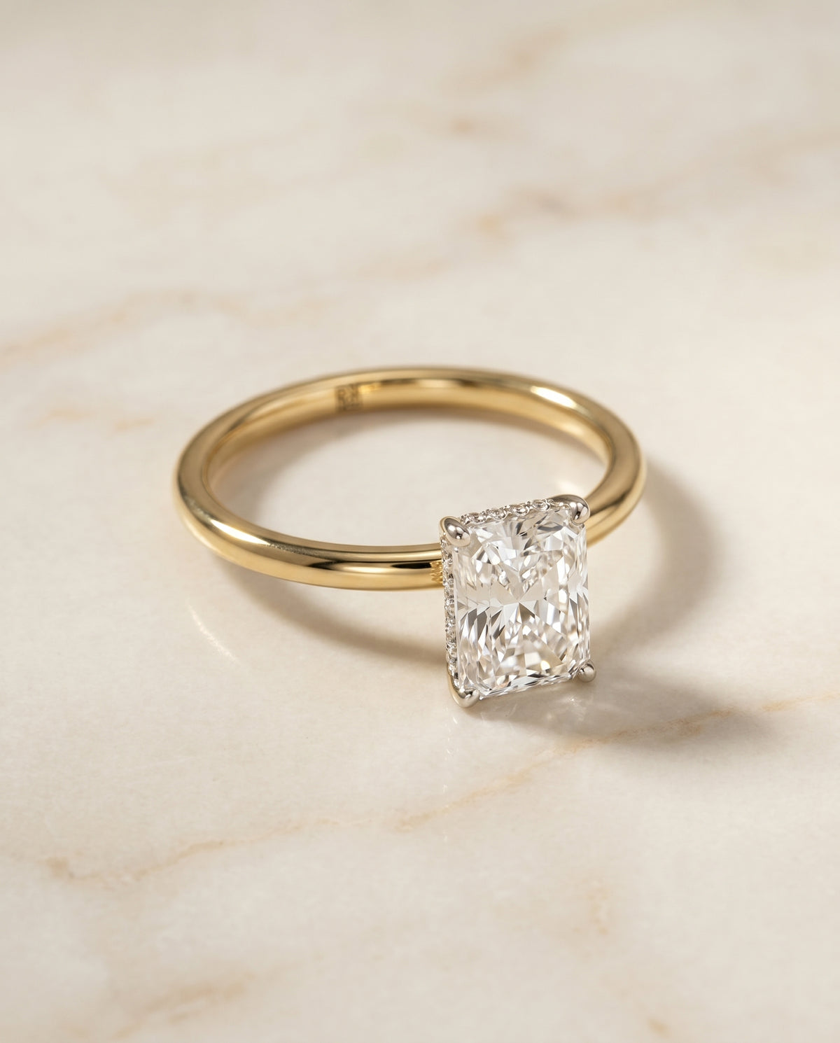 The Eartha radiant engagement ring setting in 18K Yellow Gold | RockHer