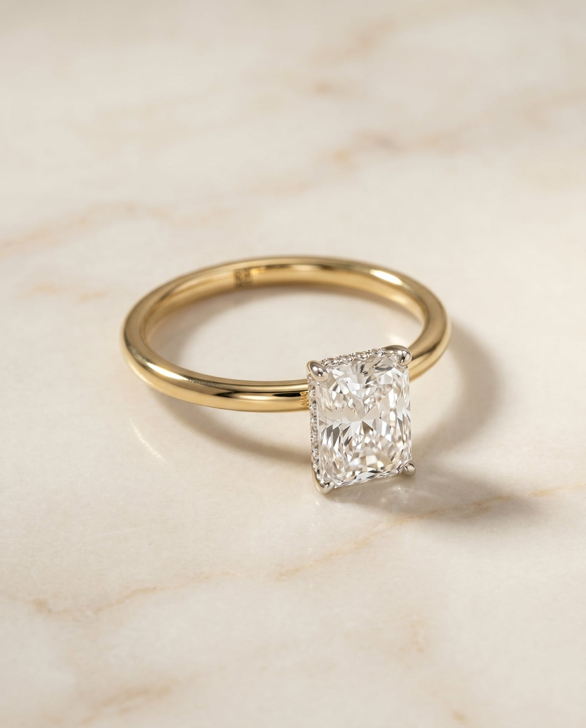 The Eartha radiant engagement ring setting in 18K Yellow Gold | RockHer