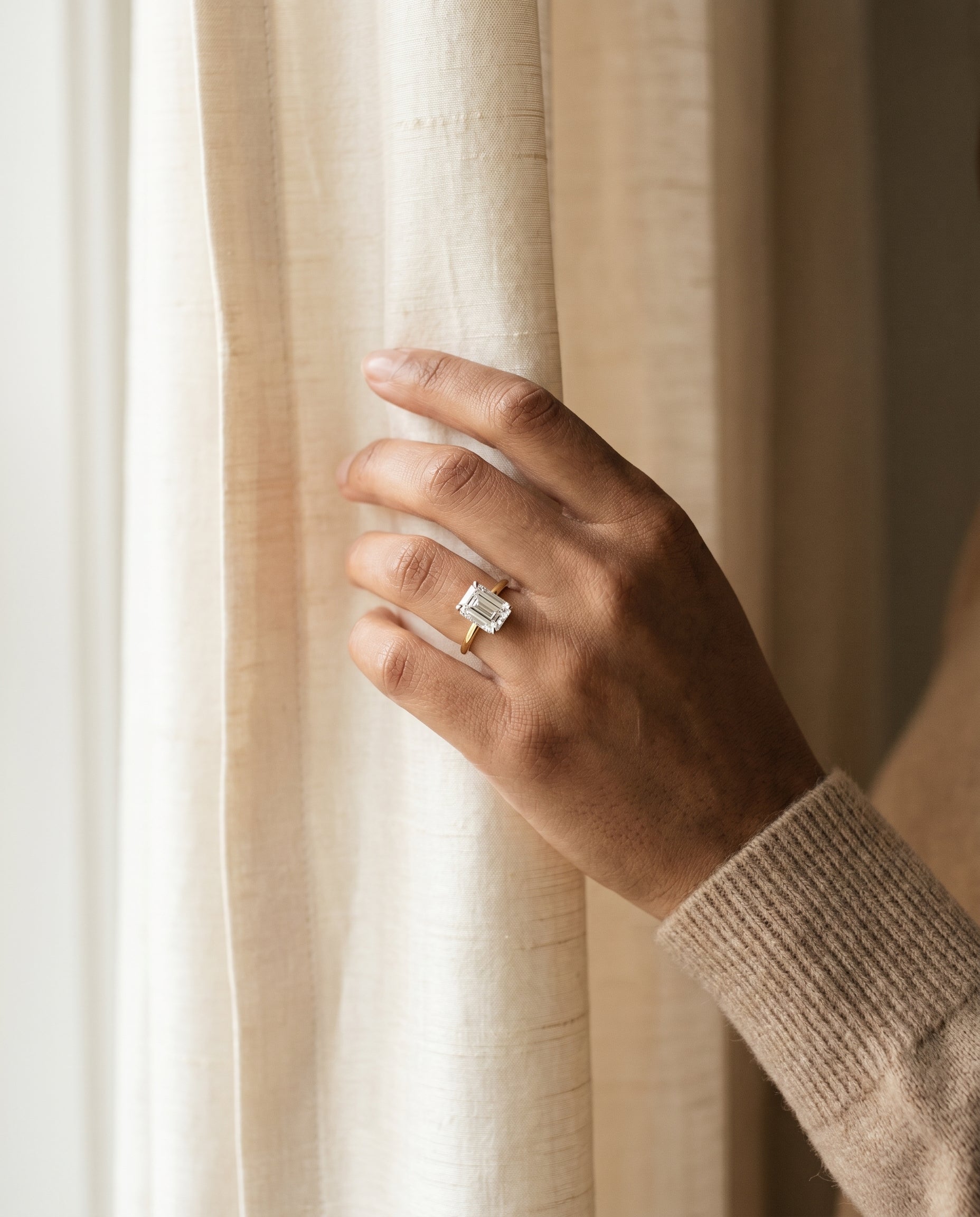 Made to order: The Eartha emerald engagement ring setting in 18K Yellow Gold | RockHer