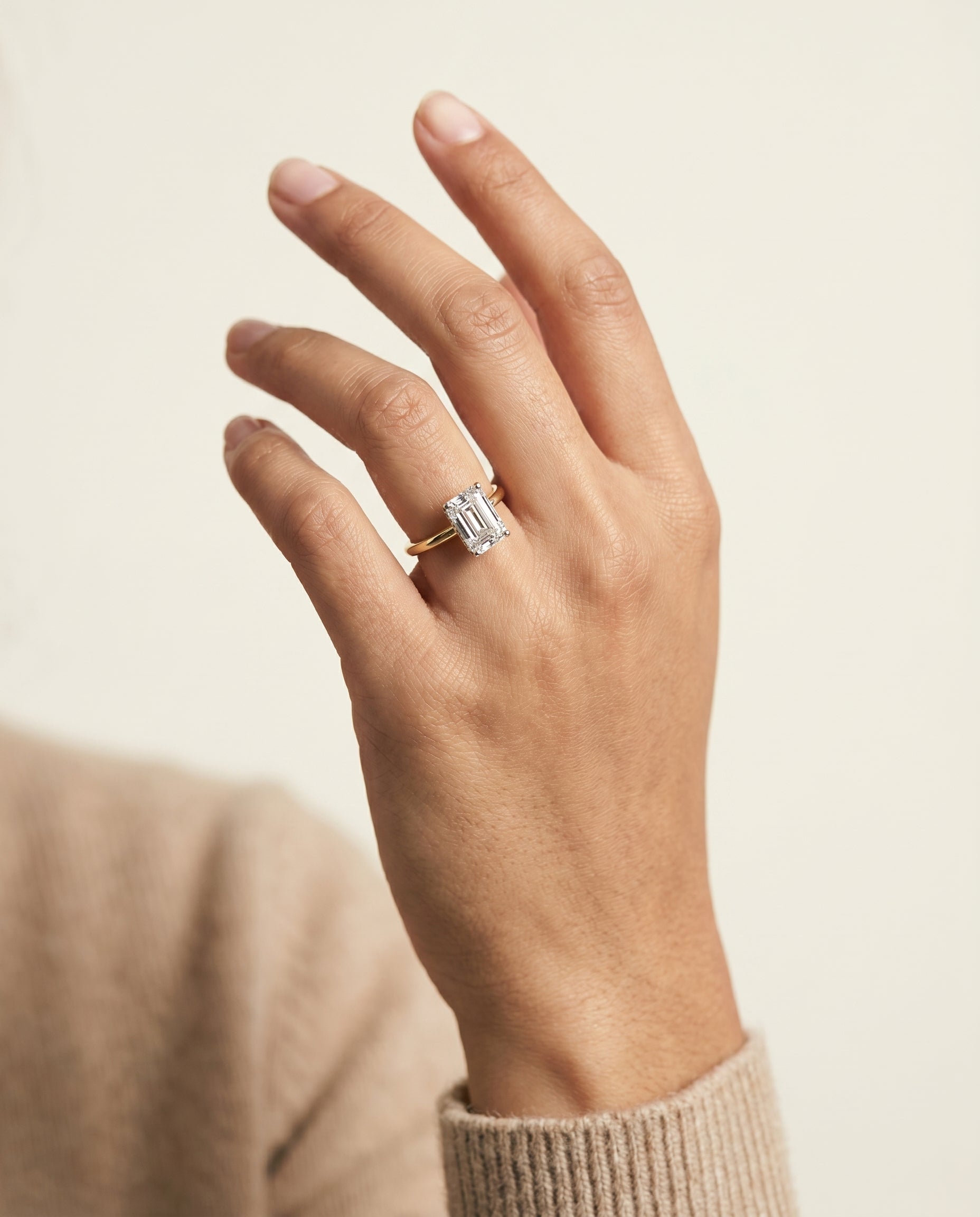 The Eartha setting for emerald diamonds, made to order in 18K Yellow Gold | RockHer