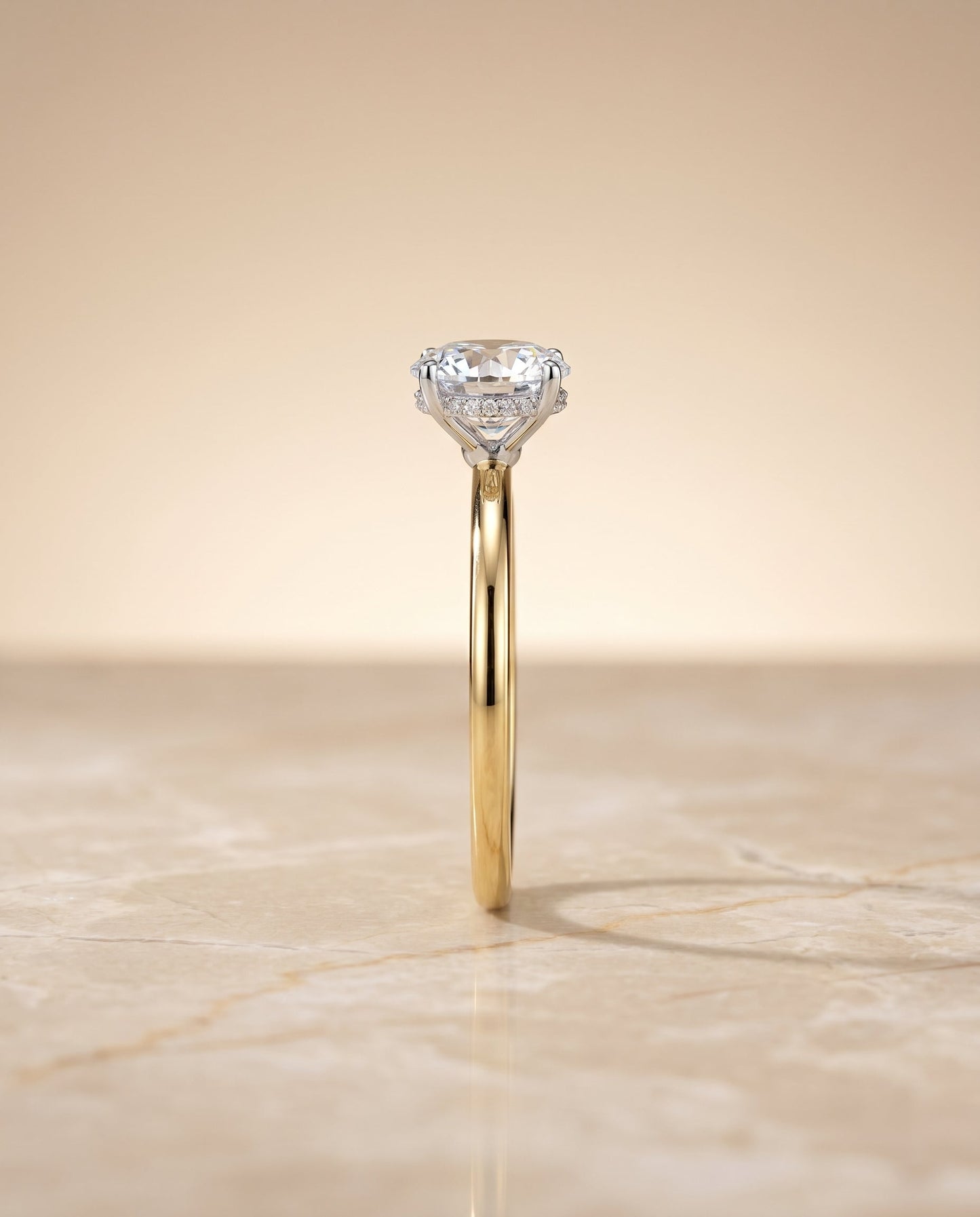 Eartha Select Upper Hidden Halo Solitaire in 18K Yellow Gold – view 6