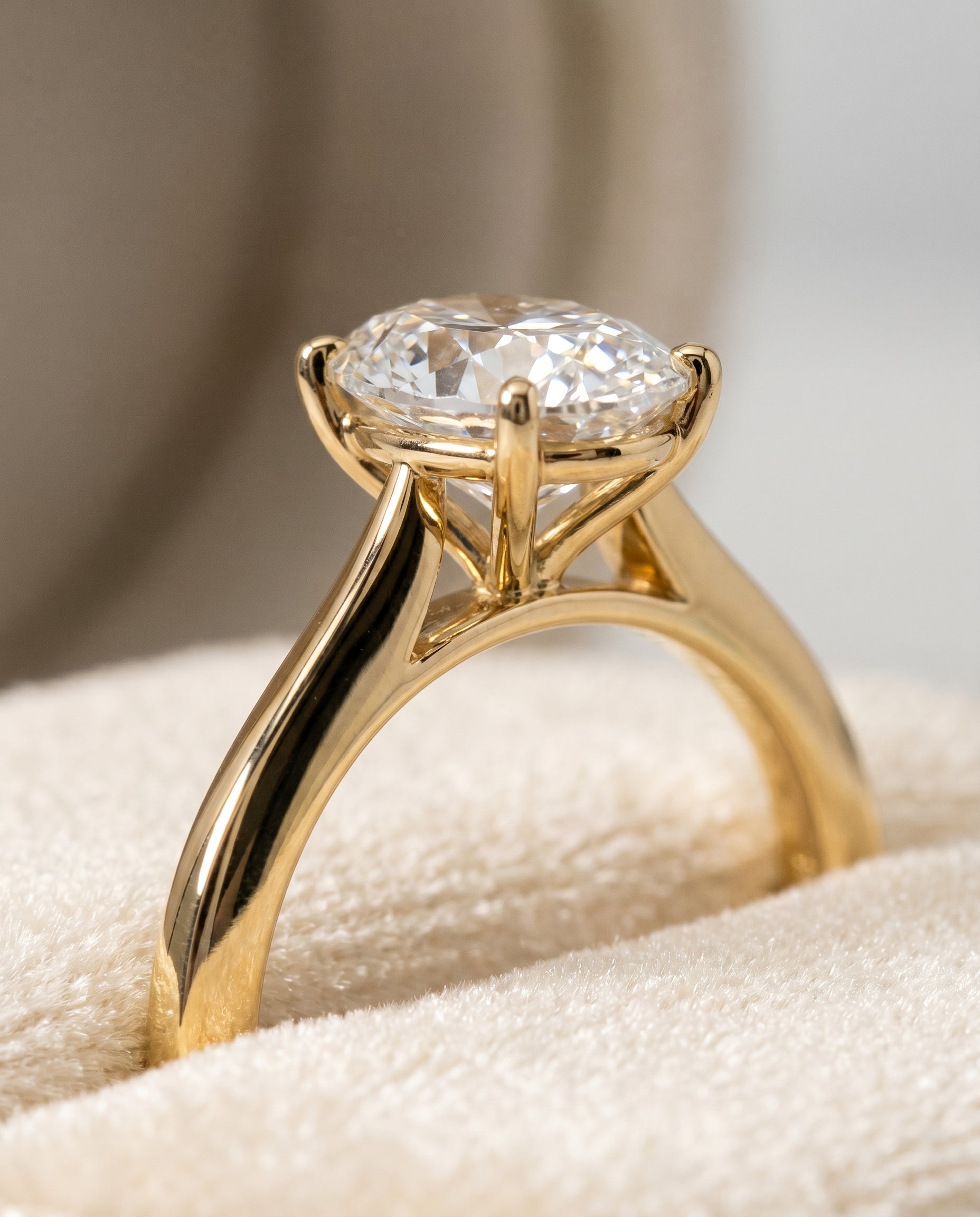 18K Yellow Gold band of The Elena oval engagement ring setting | RockHer