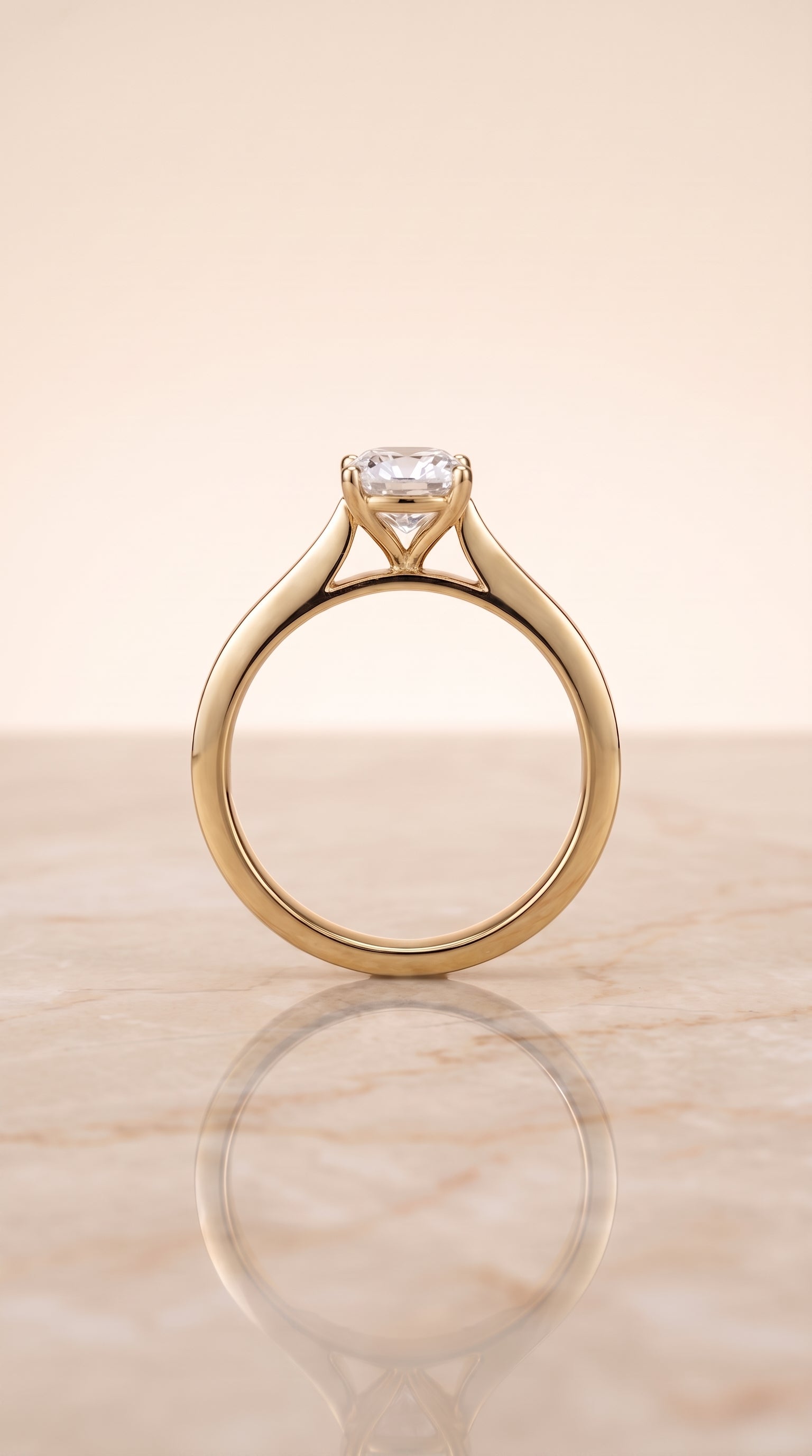 The Elena setting for cushion diamonds, made to order in 18K Yellow Gold | RockHer