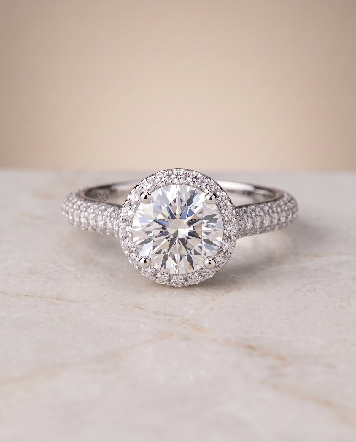 The Ella round engagement ring setting in Platinum | RockHer