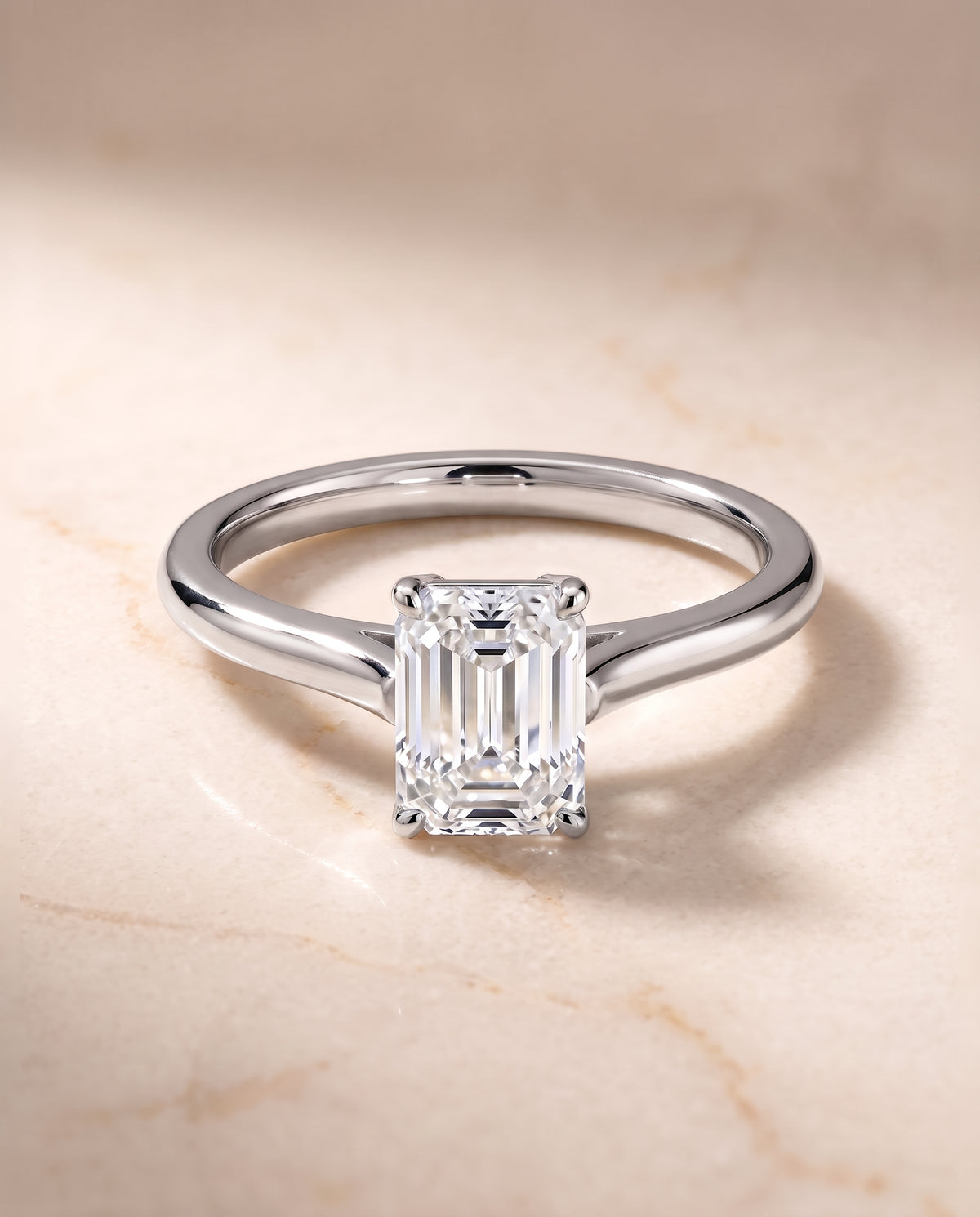 The Ellie emerald engagement ring setting in Platinum | RockHer