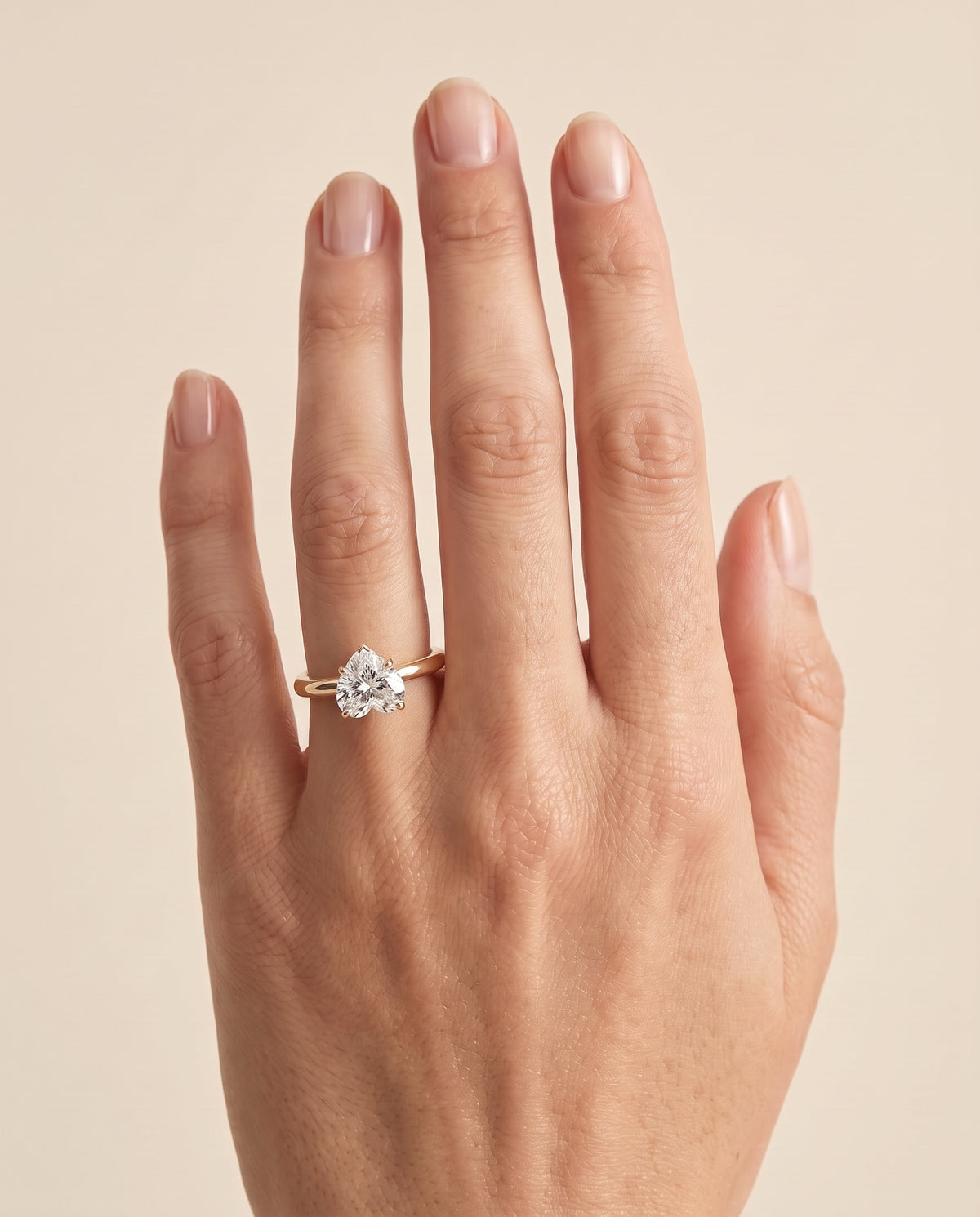 The Ellie Cathedral Comfort Fit Solitaire Heart Engagement Ring Setting in 18K Yellow Gold