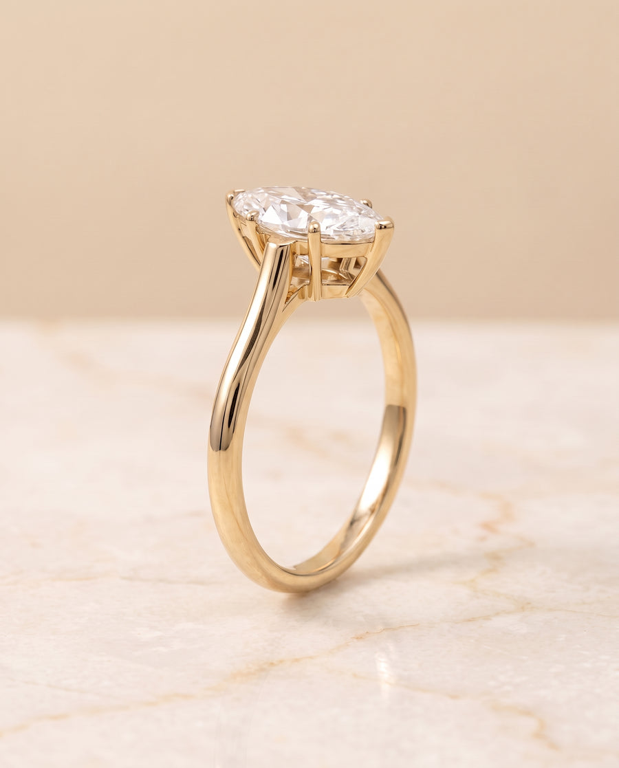 The Charlotte Engagement Ring, made to order in our Los Angeles atelier