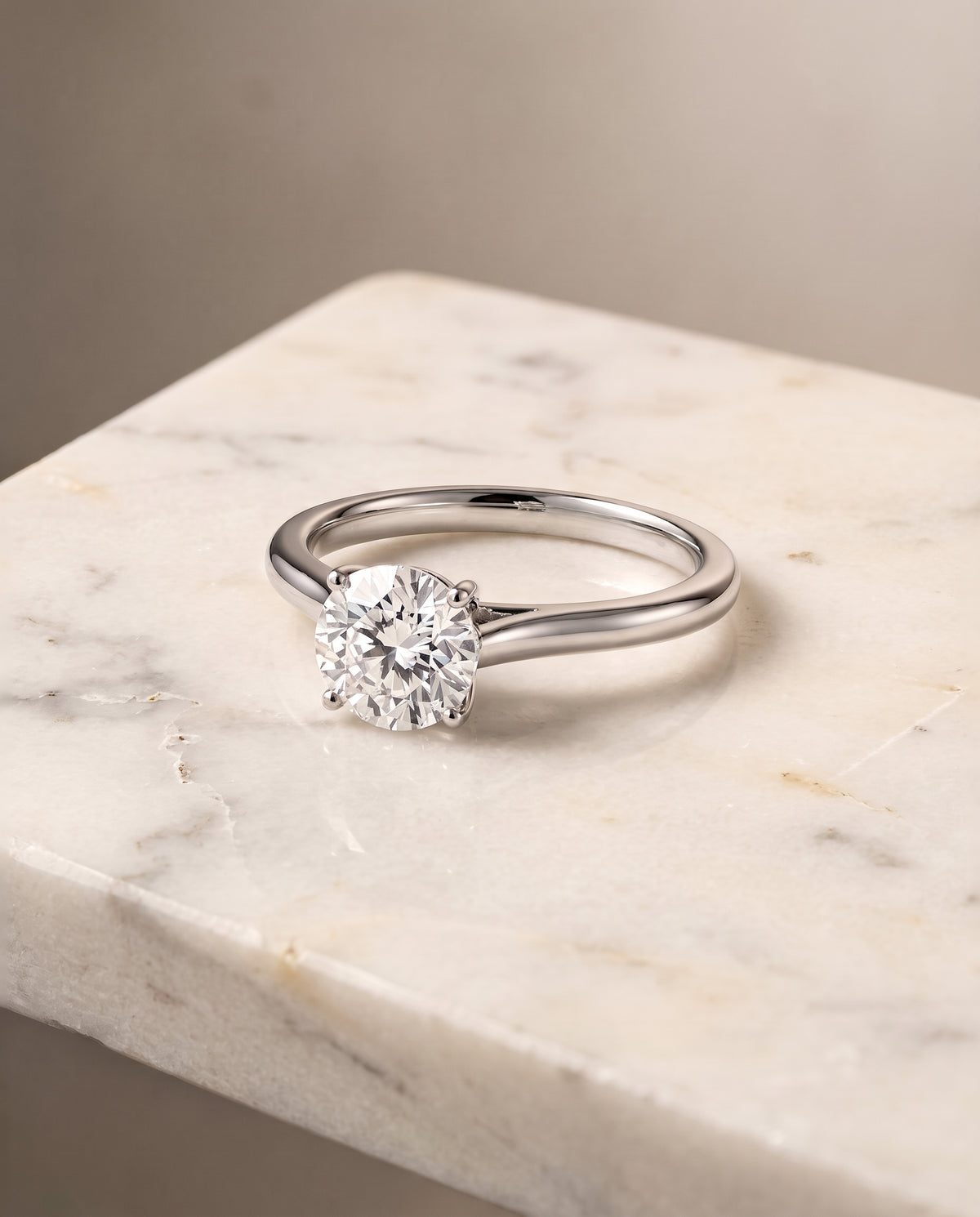 The Ellie round engagement ring setting in Platinum | RockHer