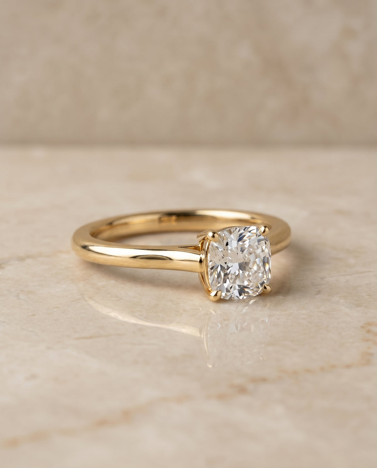 The Ellie cushion engagement ring setting in 18K Yellow Gold | RockHer