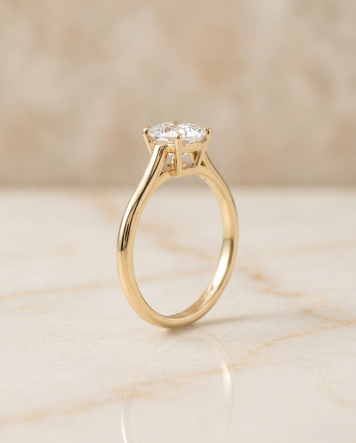 The Ellie Select Solitaire Engagement Ring with Lab Diamond in 18K Yellow Gold - view 2