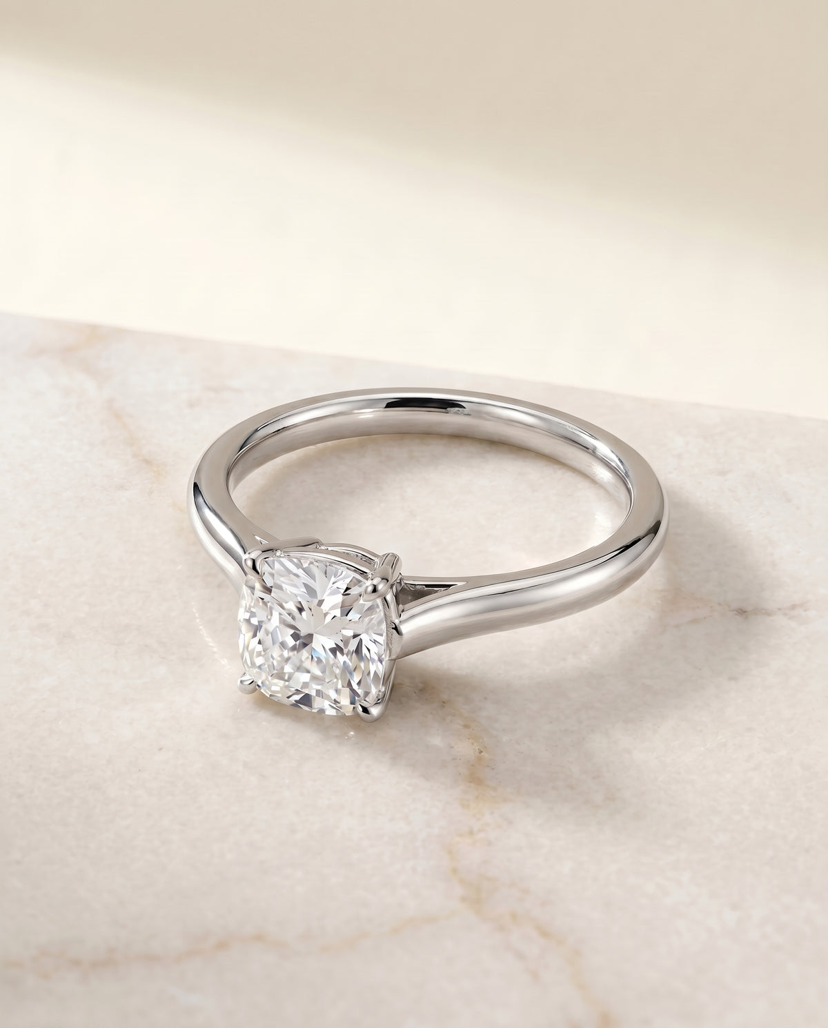 The Ellie cushion engagement ring setting in Platinum | RockHer