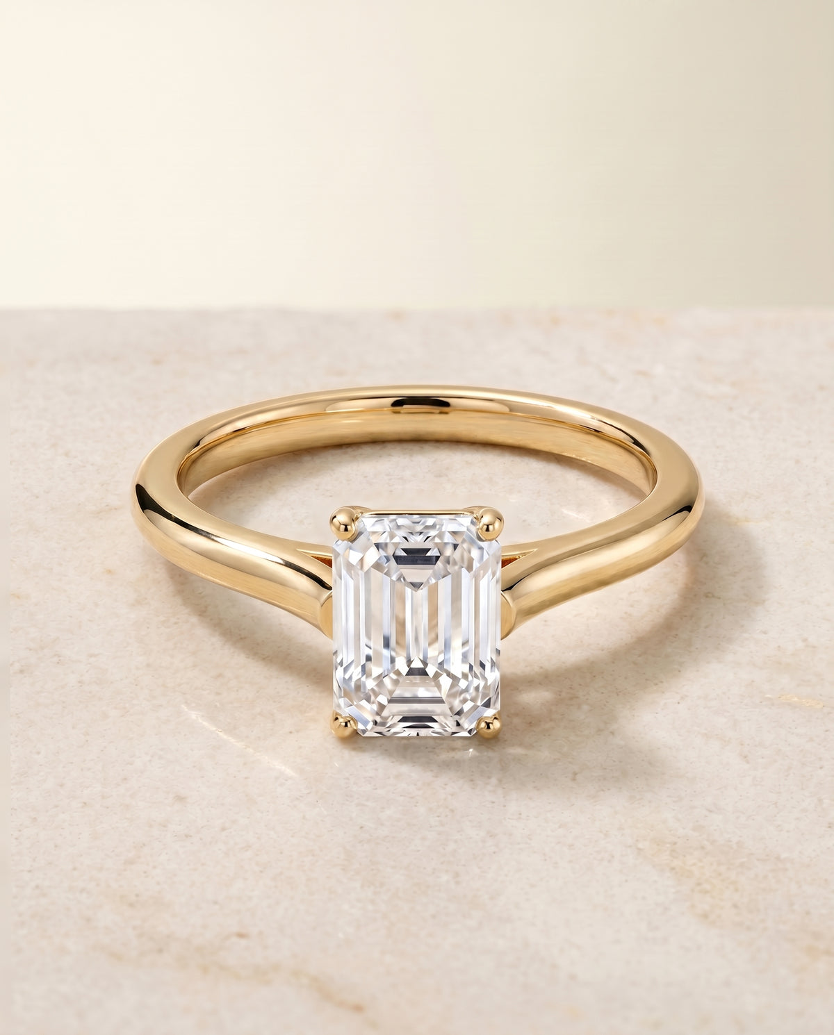 The Ellie emerald engagement ring setting in 18K Yellow Gold | RockHer