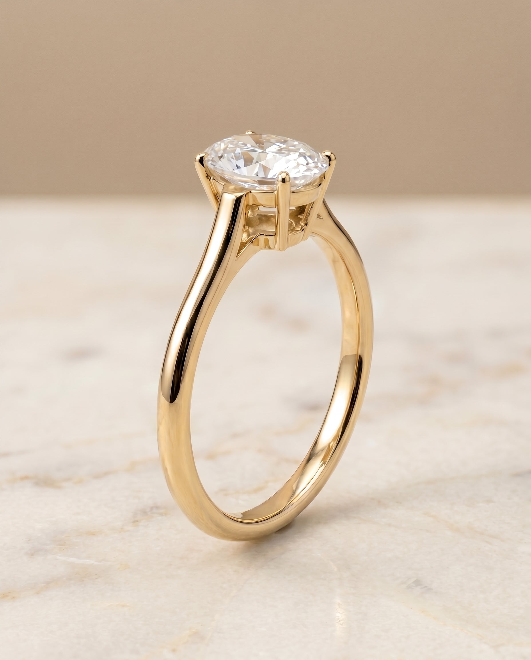 Cathedral Comfort Fit Solitaire styling on The Ellie oval engagement ring setting | RockHer