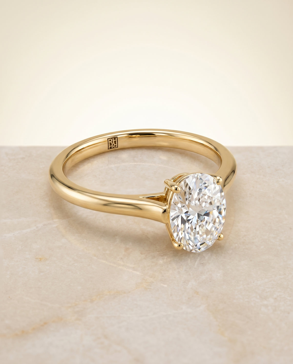 The Ellie oval engagement ring setting in 18K Yellow Gold | RockHer