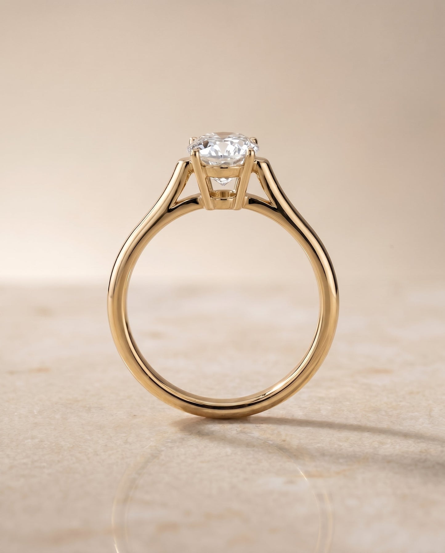 The Ellie Select Solitaire Engagement Ring with Lab Diamond in 18K Yellow Gold - view 5