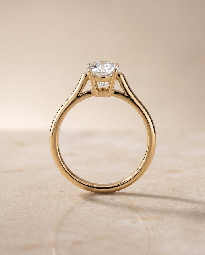 The Ellie Select Solitaire Engagement Ring with Lab Diamond in 18K Yellow Gold - view 5