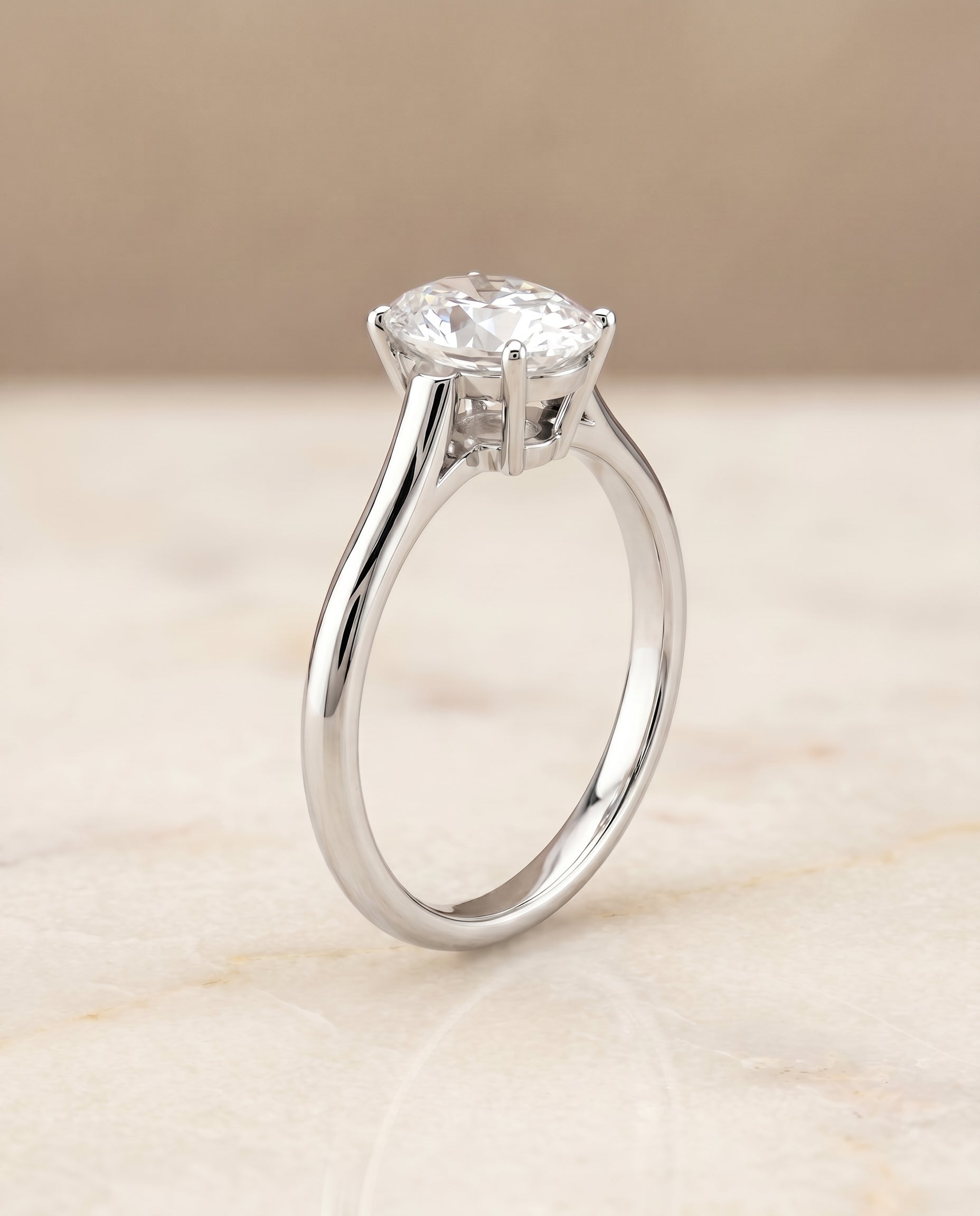 Cathedral Comfort Fit Solitaire styling on The Ellie oval engagement ring setting | RockHer