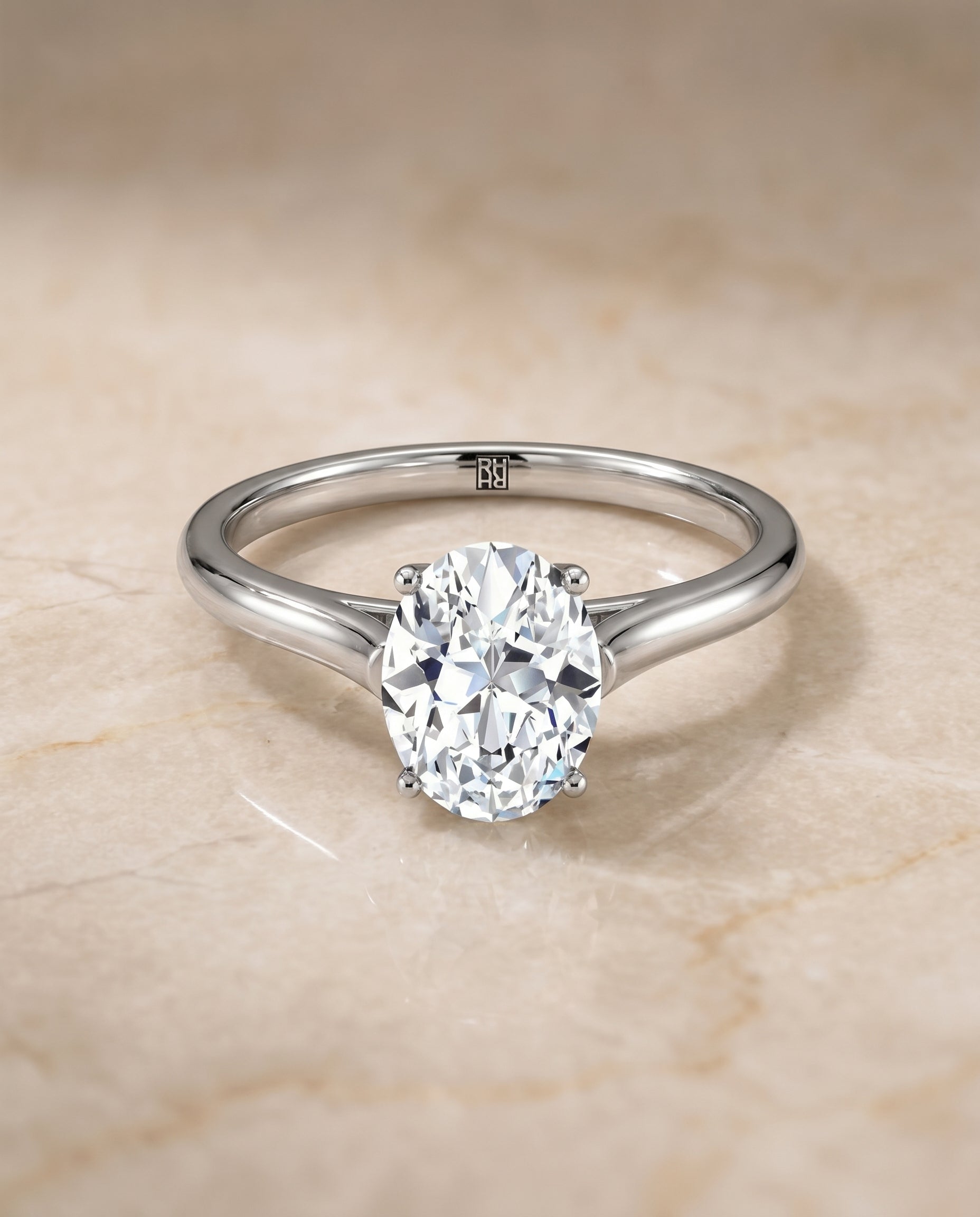 The Ellie Select Solitaire Engagement Ring with Lab Diamond in Platinum - view 1