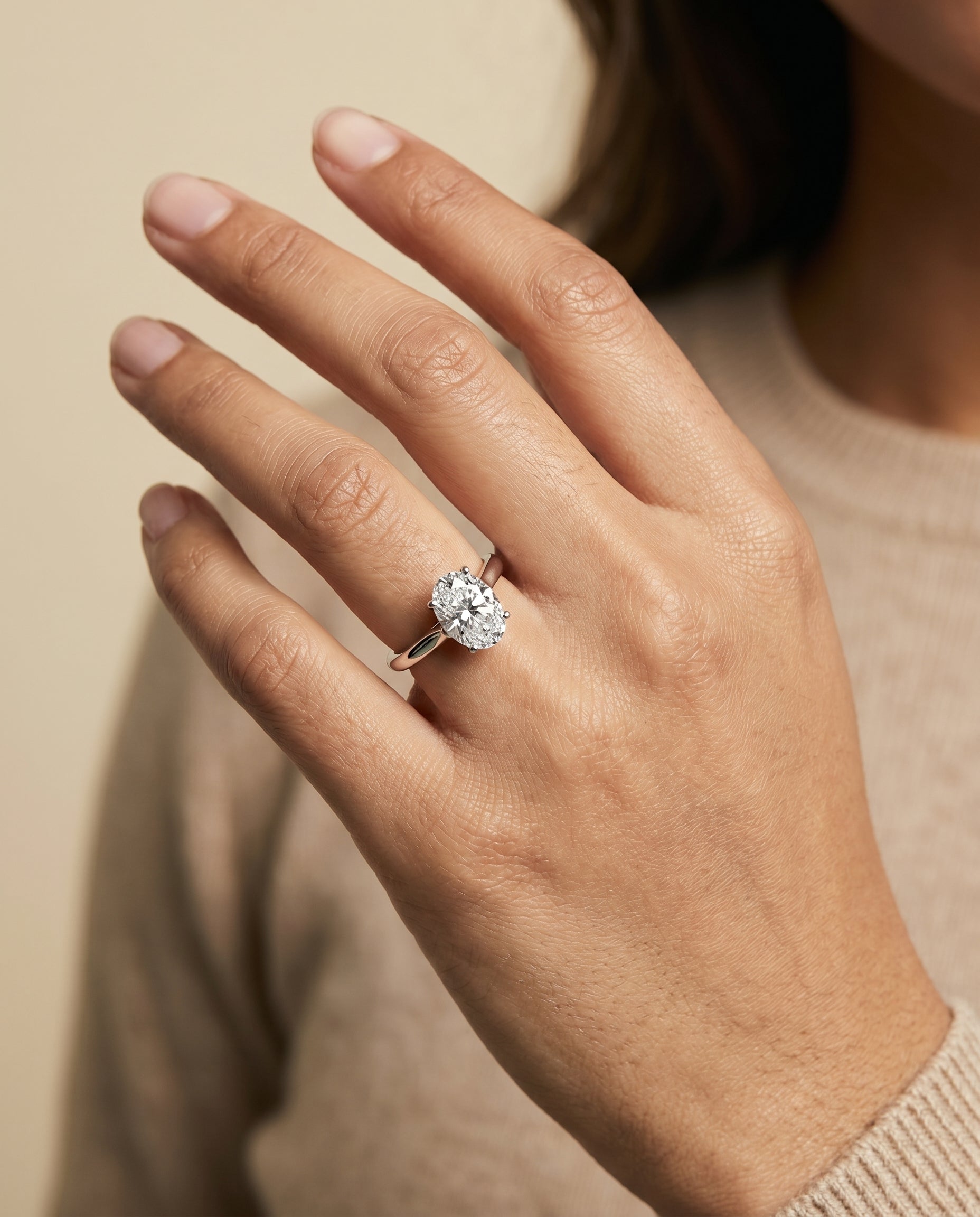 The Ellie engagement ring setting in Platinum, cathedral comfort fit solitaire design | RockHer