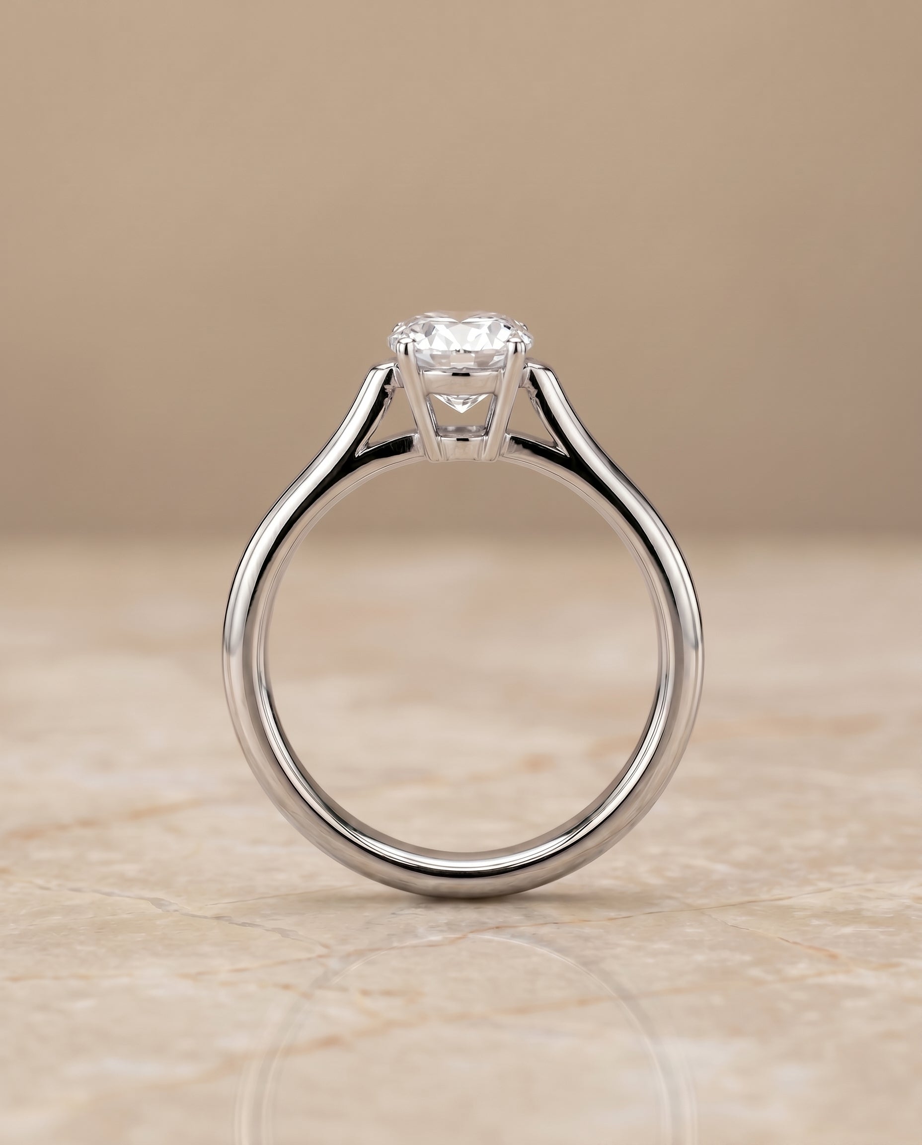 The Ellie setting for oval diamonds, made to order in Platinum | RockHer