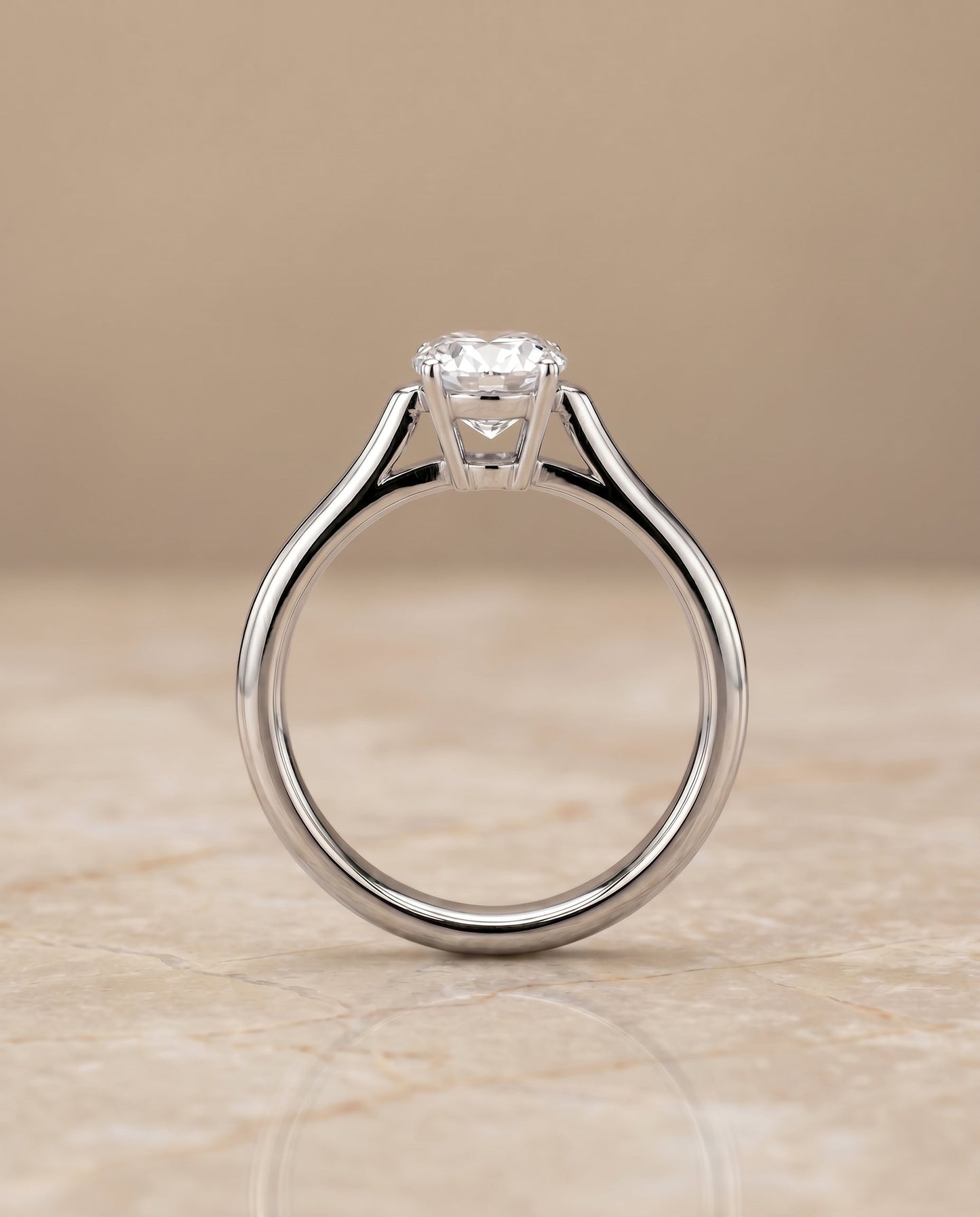 The Ellie Select Solitaire Engagement Ring with Lab Diamond in 18K White Gold - view 5
