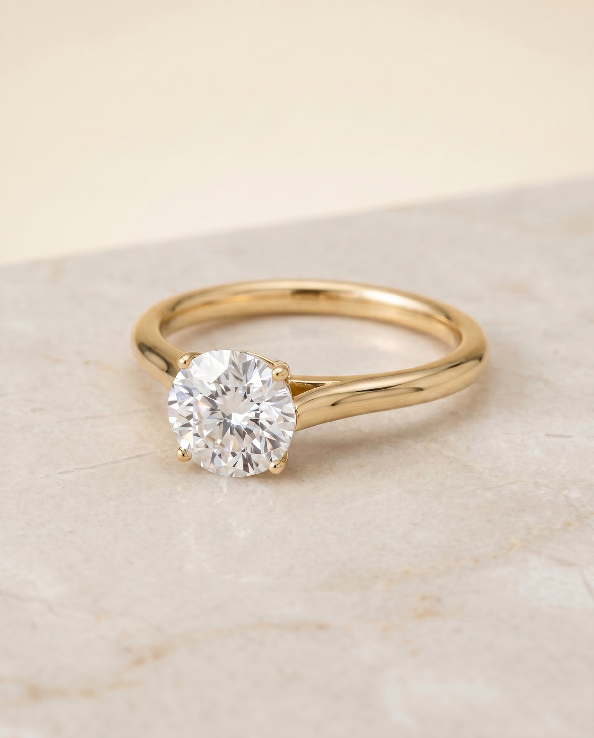 The Ellie round engagement ring setting in 18K Yellow Gold | RockHer