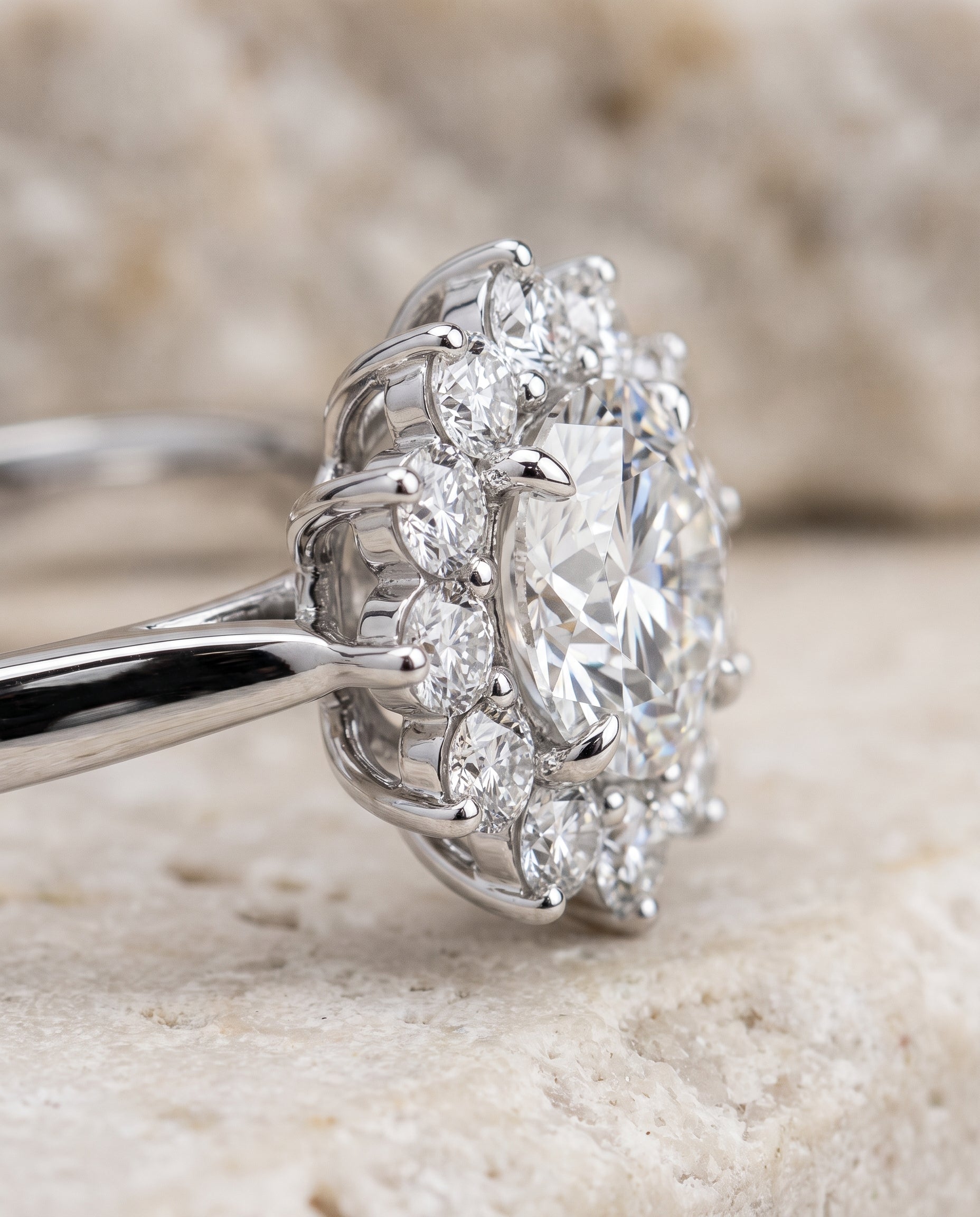 Platinum band of The Eloise round engagement ring setting | RockHer