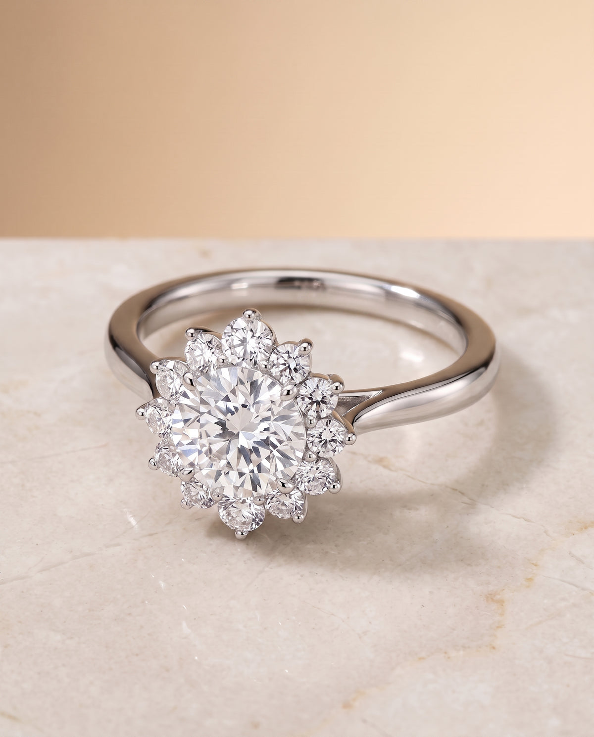The Eloise round engagement ring setting in Platinum | RockHer