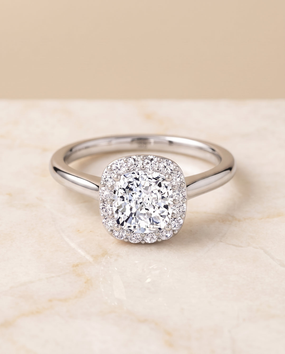 The Etta cushion engagement ring setting in Platinum | RockHer
