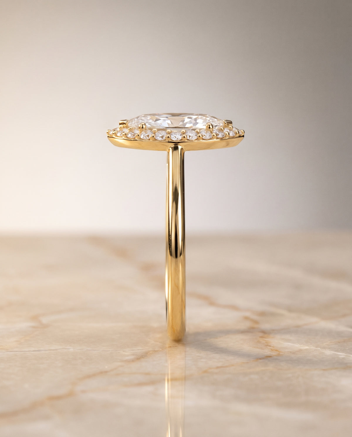 The Etta setting for marquise diamonds, made to order in 18K Yellow Gold | RockHer