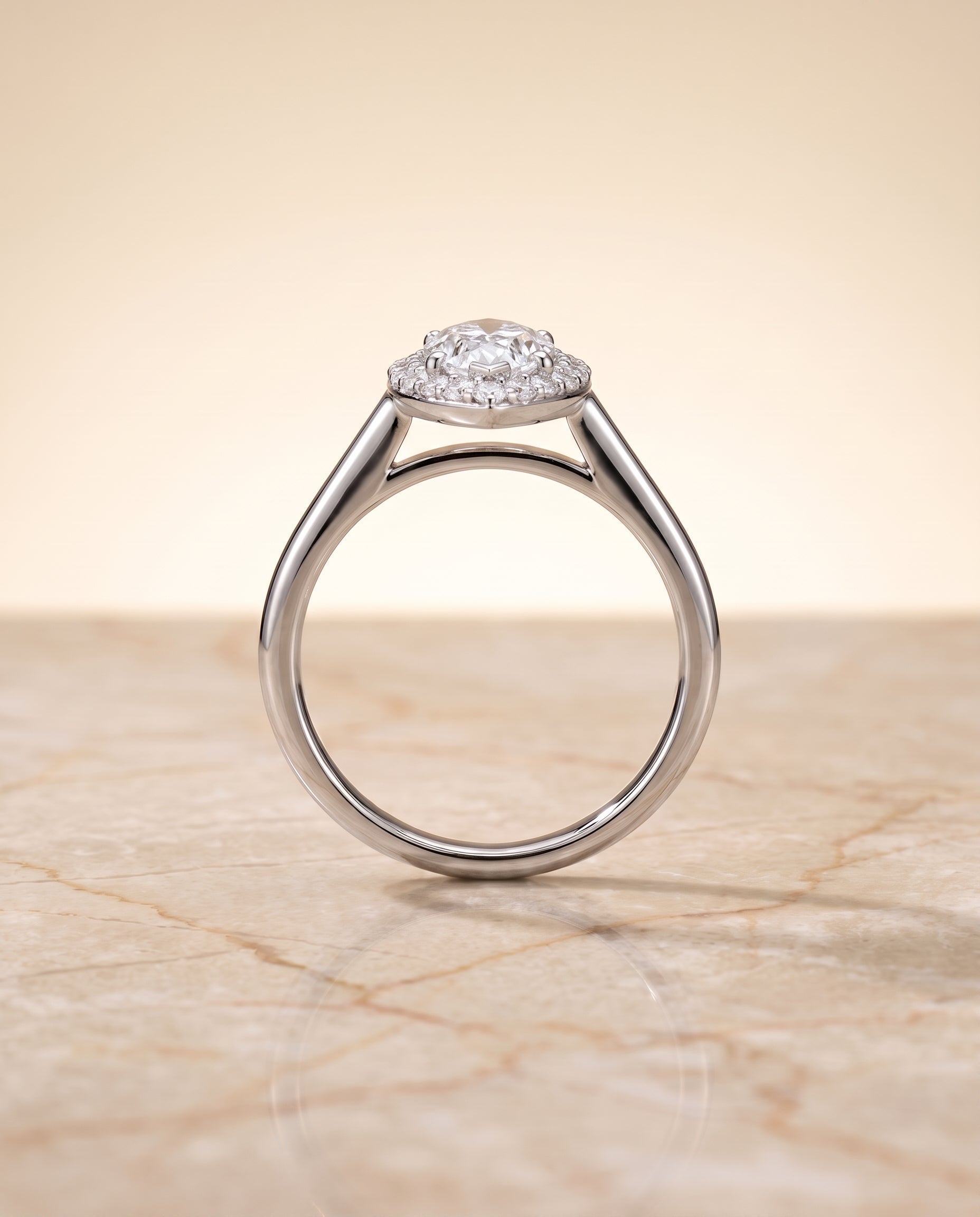 The Etta Classic Shared Prong Halo Marquise Engagement Ring Setting in Platinum