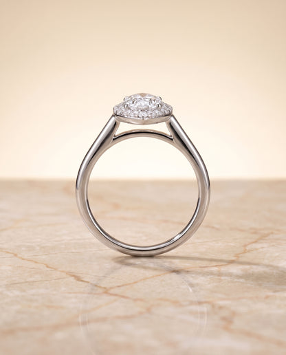 The Etta Classic Shared Prong Halo Marquise Engagement Ring Setting in Platinum