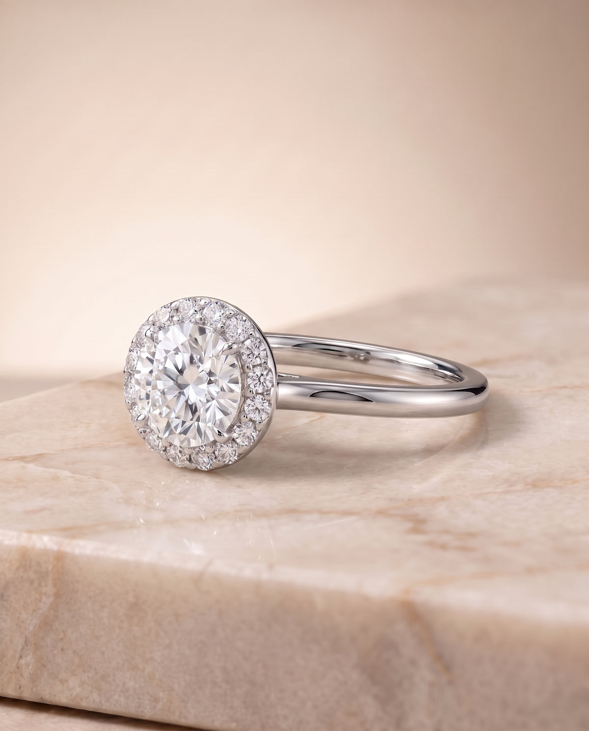 The Etta round engagement ring setting in Platinum | RockHer