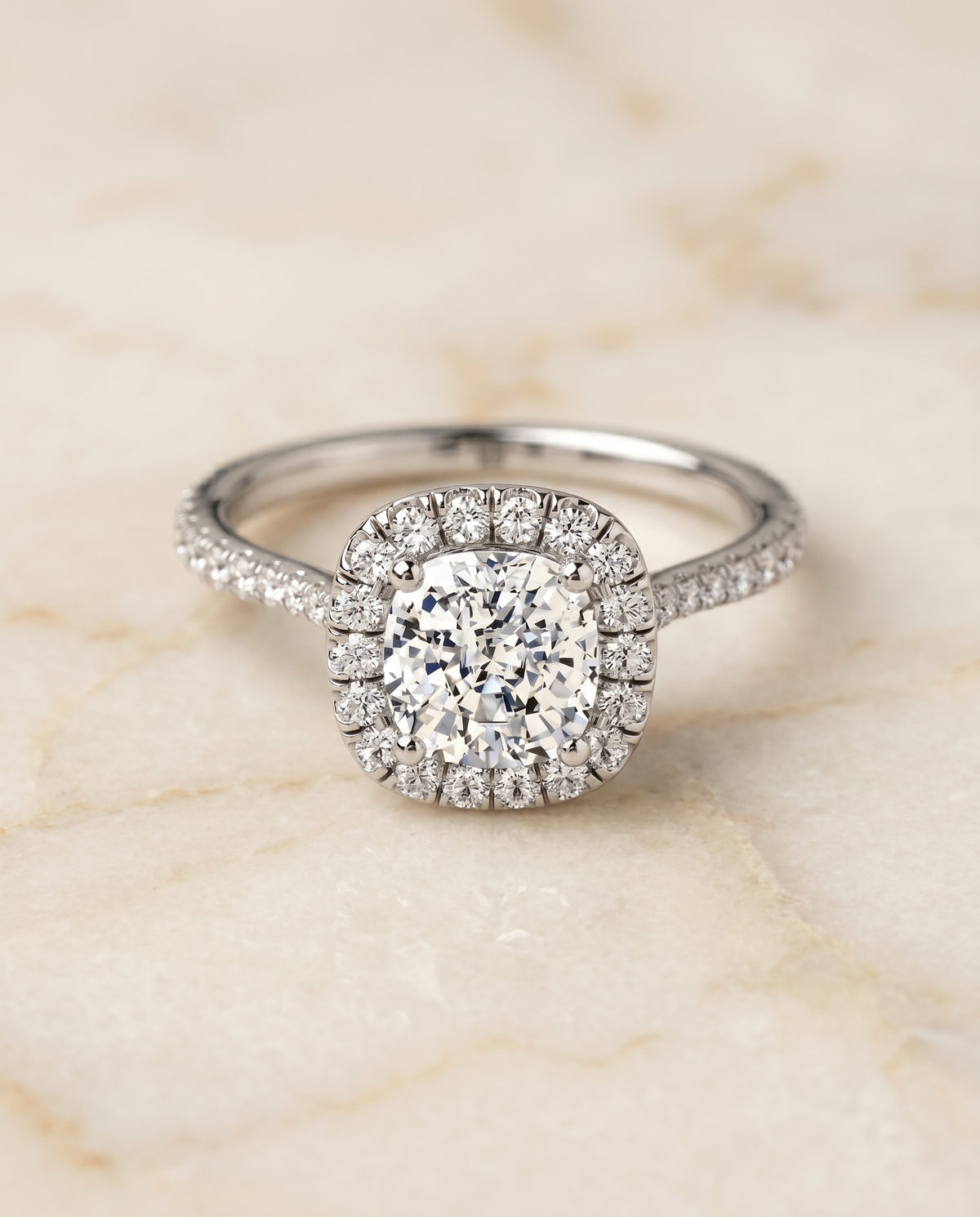 The Everly cushion engagement ring setting in Platinum | RockHer