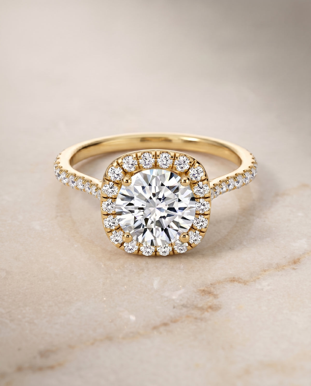 The Everly round engagement ring setting in 18K Yellow Gold | RockHer