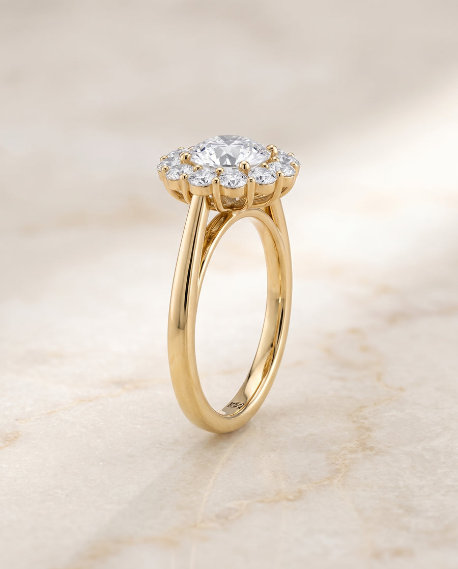 The Faith Engagement Ring, made to order in our Los Angeles atelier
