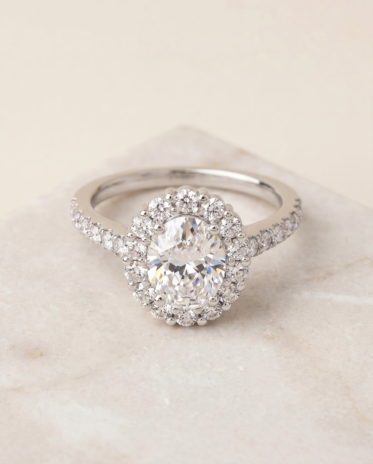 The Fiona oval engagement ring setting in Platinum | RockHer