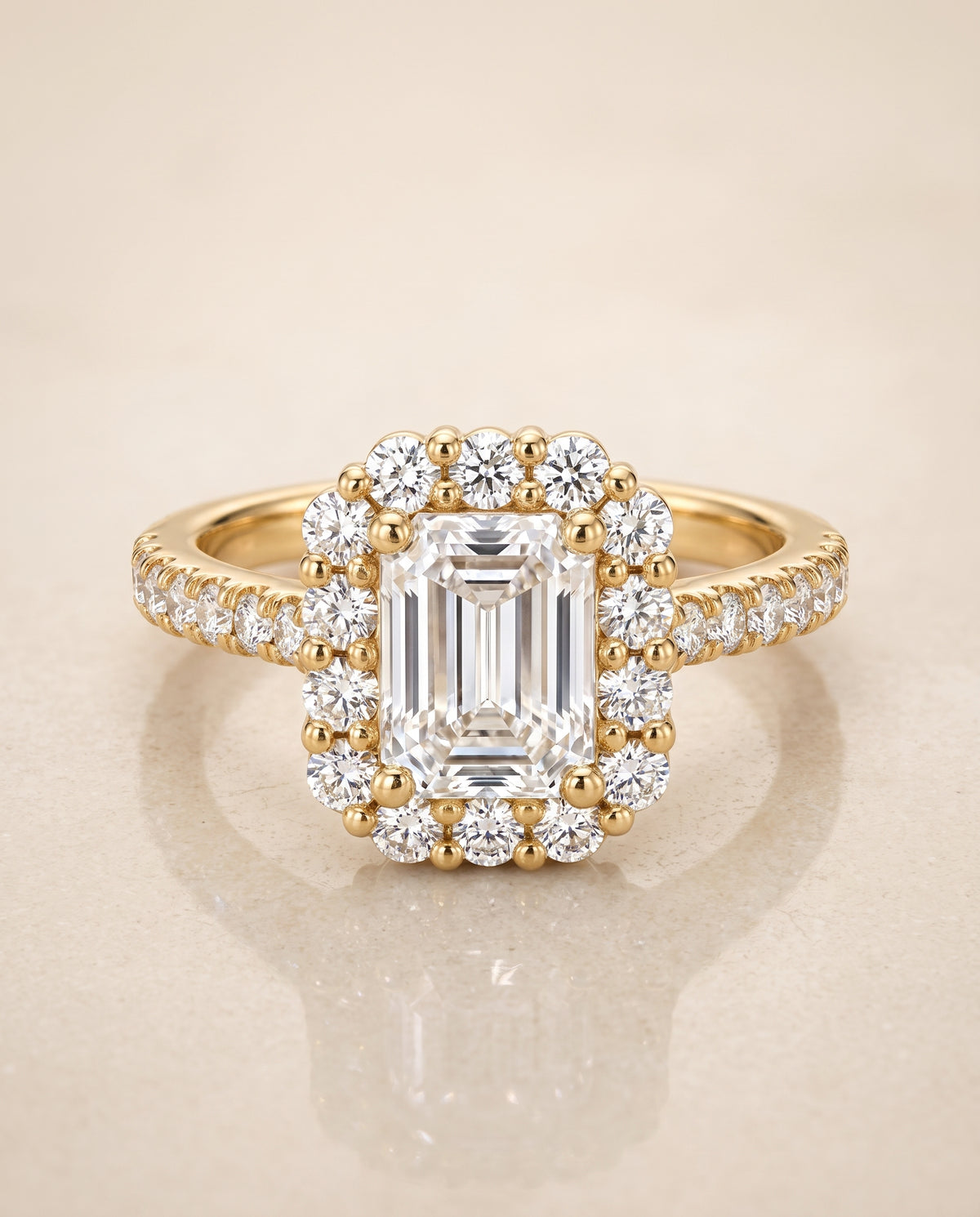 The Fiona emerald engagement ring setting in 18K Yellow Gold | RockHer