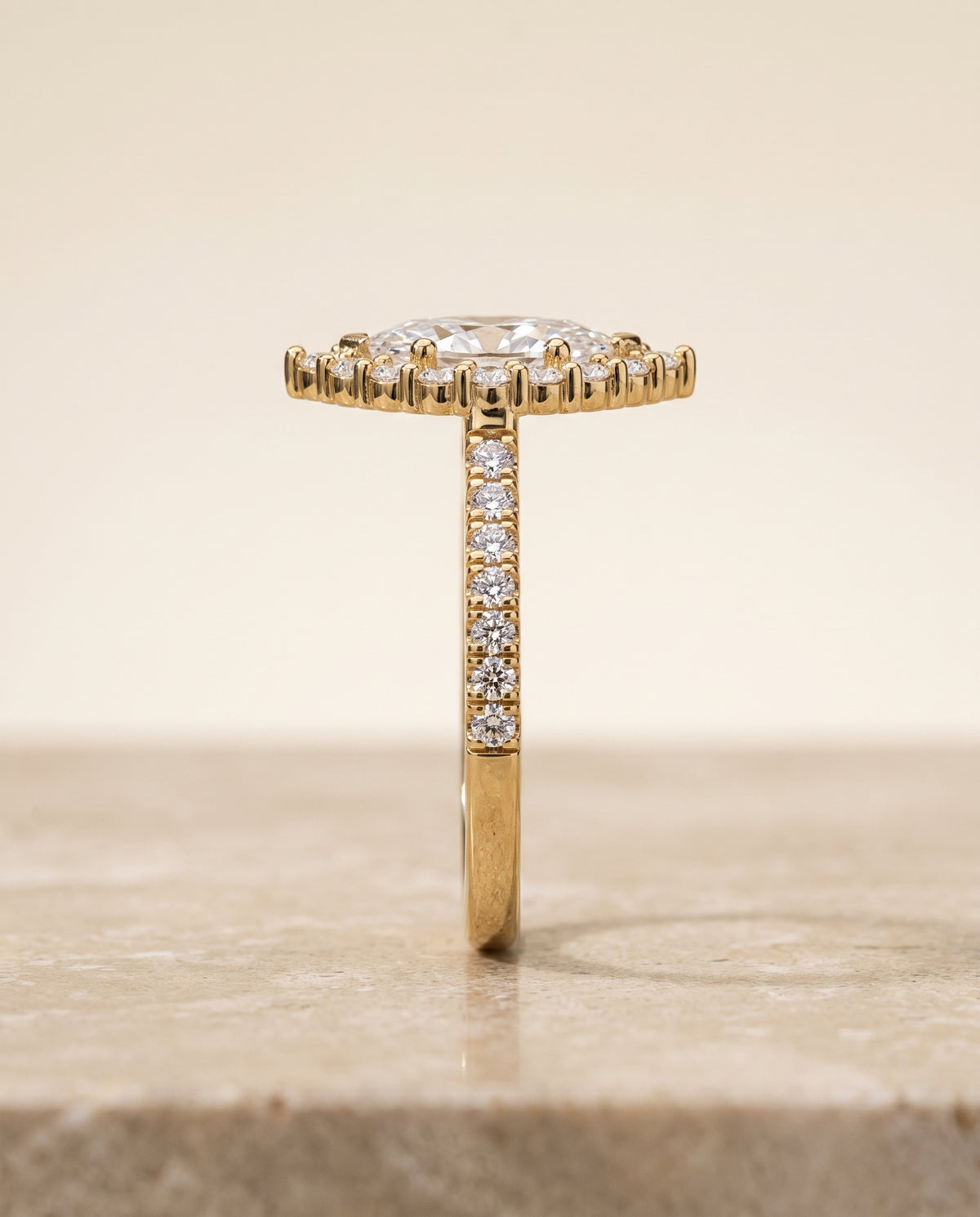 The Fiona setting for marquise diamonds, made to order in 18K Yellow Gold | RockHer