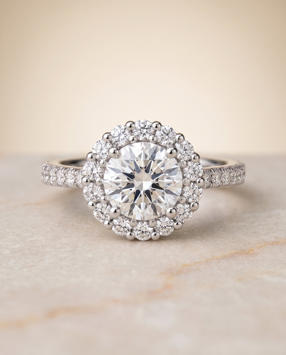 The Fiona round engagement ring setting in Platinum | RockHer
