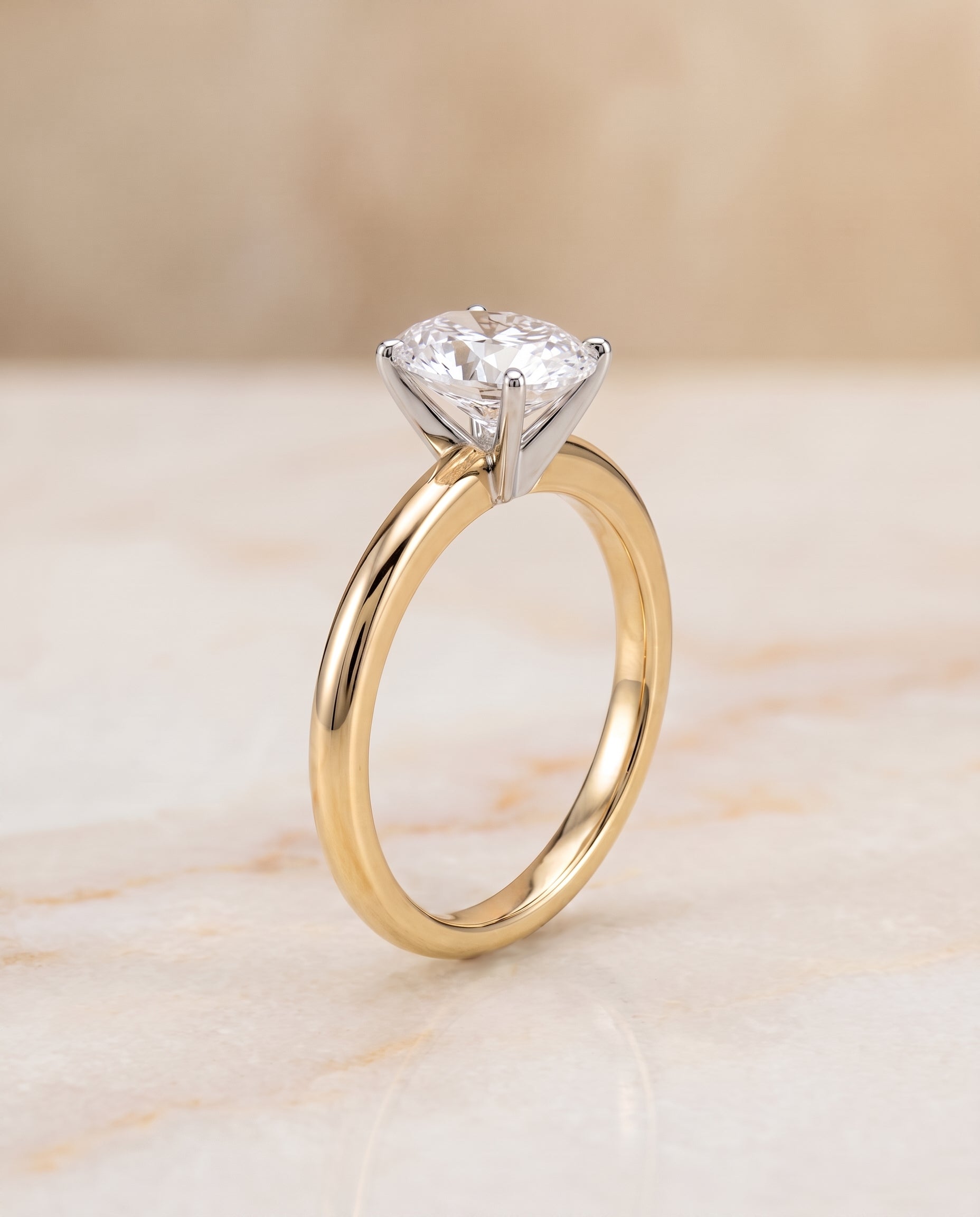 Comfort Fit Claw Prong Solitaire styling on The Floria oval engagement ring setting | RockHer