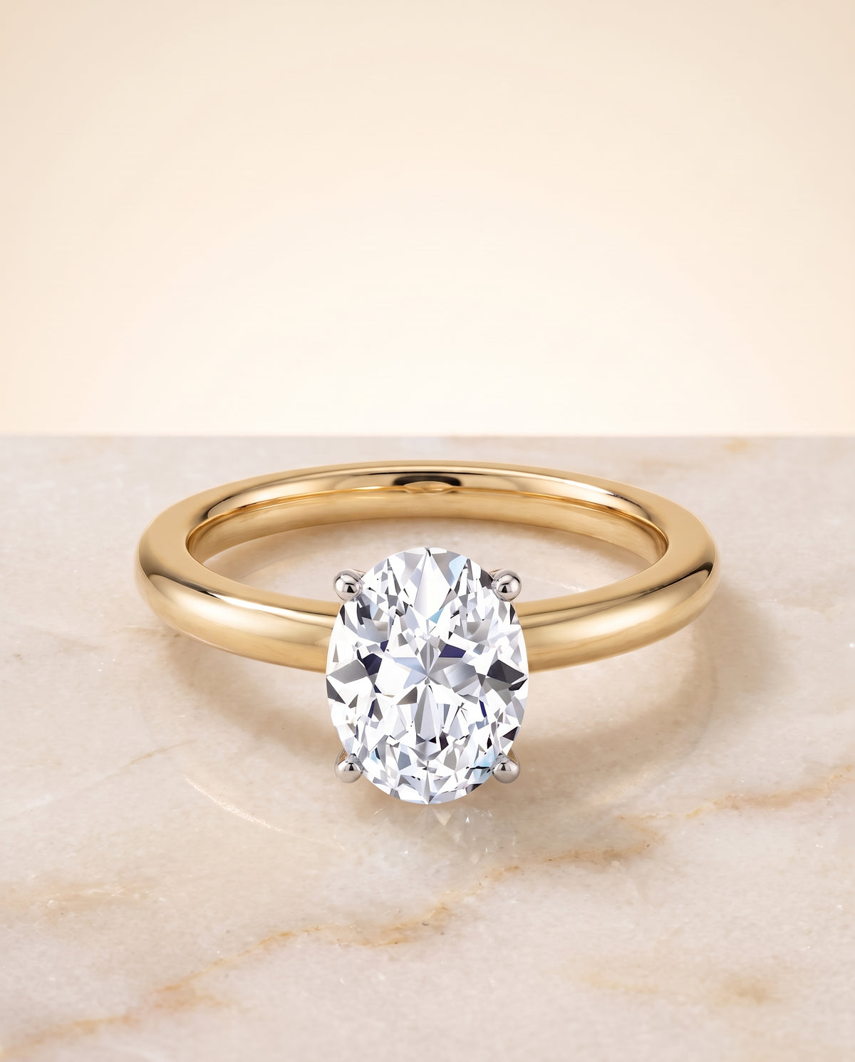The Floria oval engagement ring setting in 18K Yellow Gold | RockHer