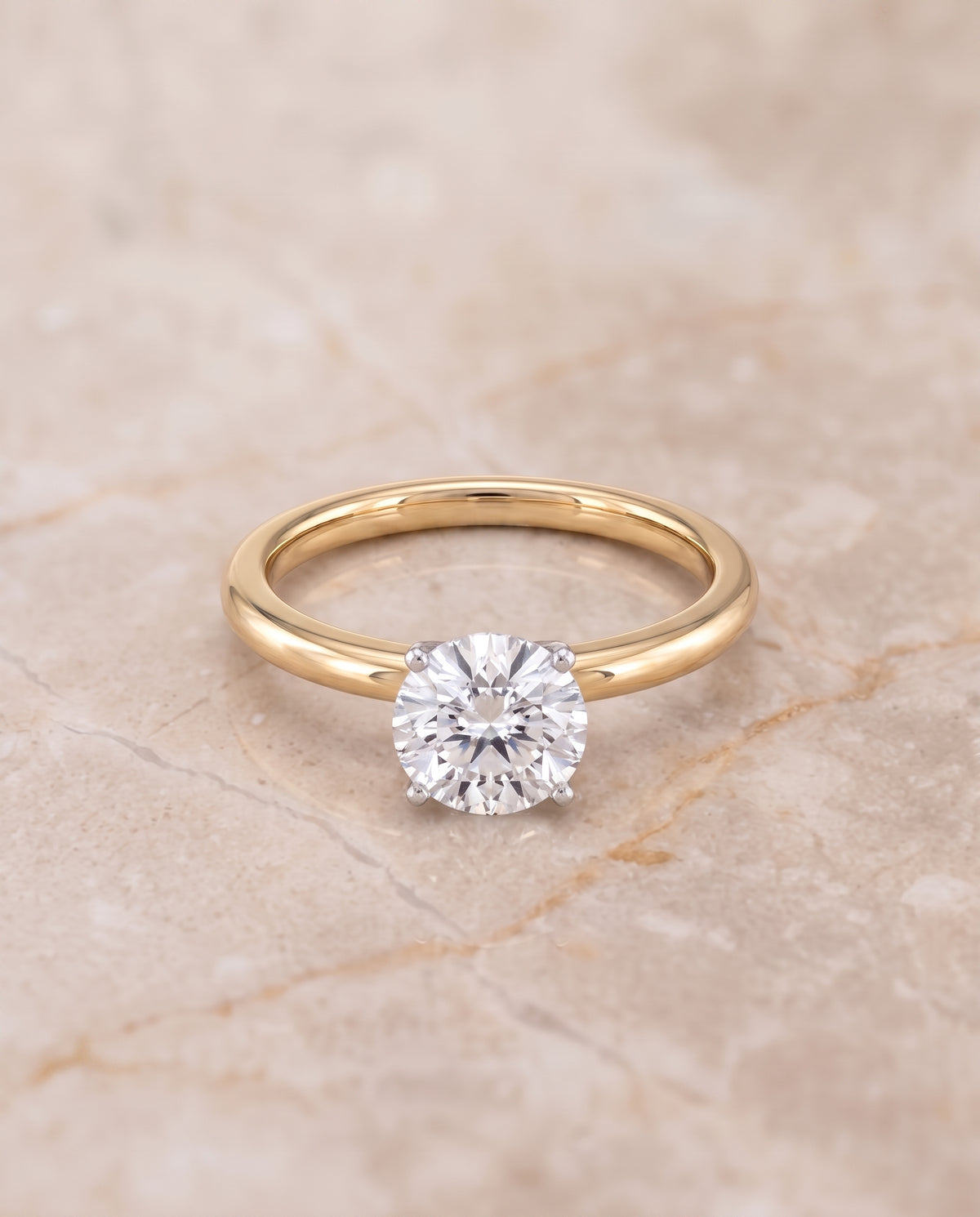 The Floria round engagement ring setting in 18K Yellow Gold | RockHer