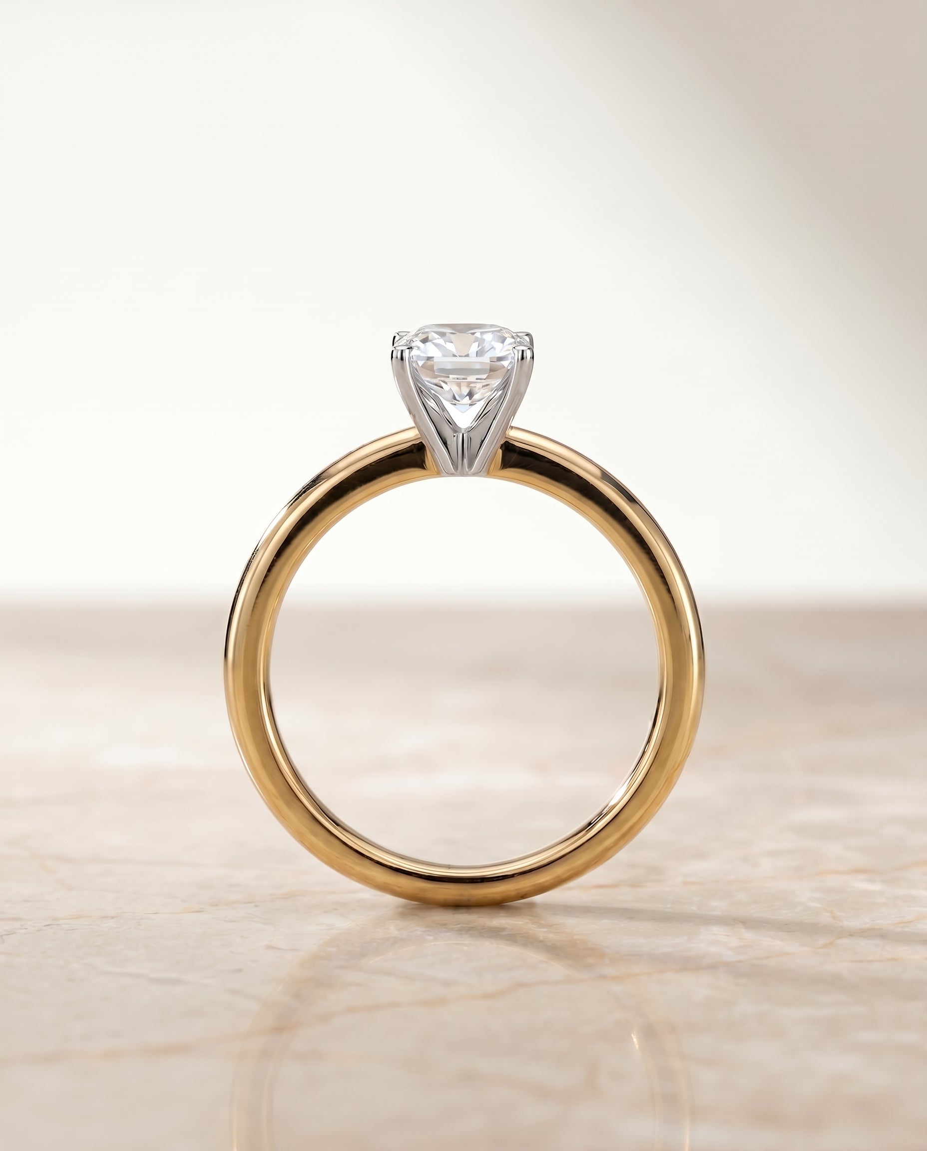 The Floria setting for cushion diamonds, made to order in 18K Yellow Gold | RockHer